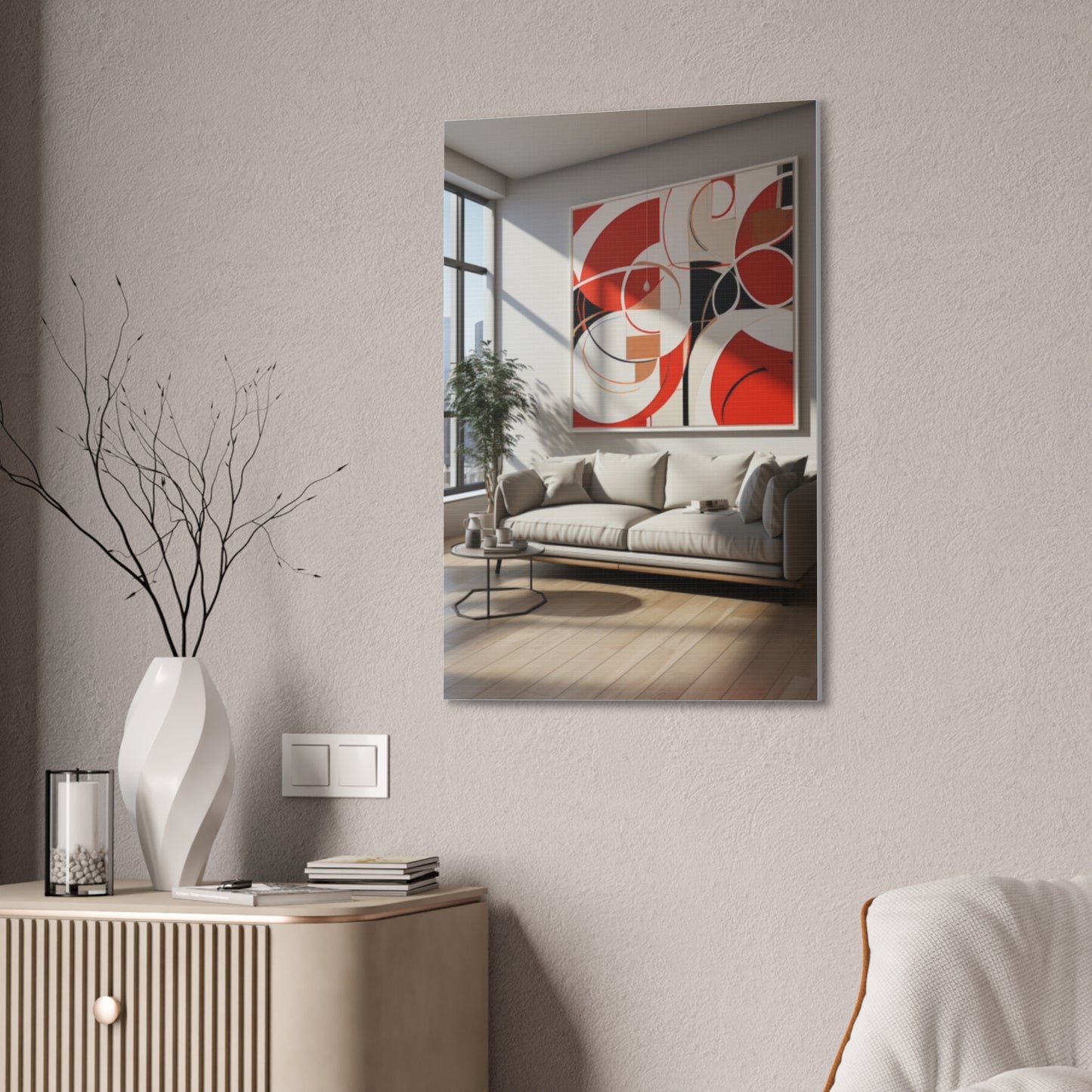 Crimson Elegance: A Symphony of Sophistication Canvas Print