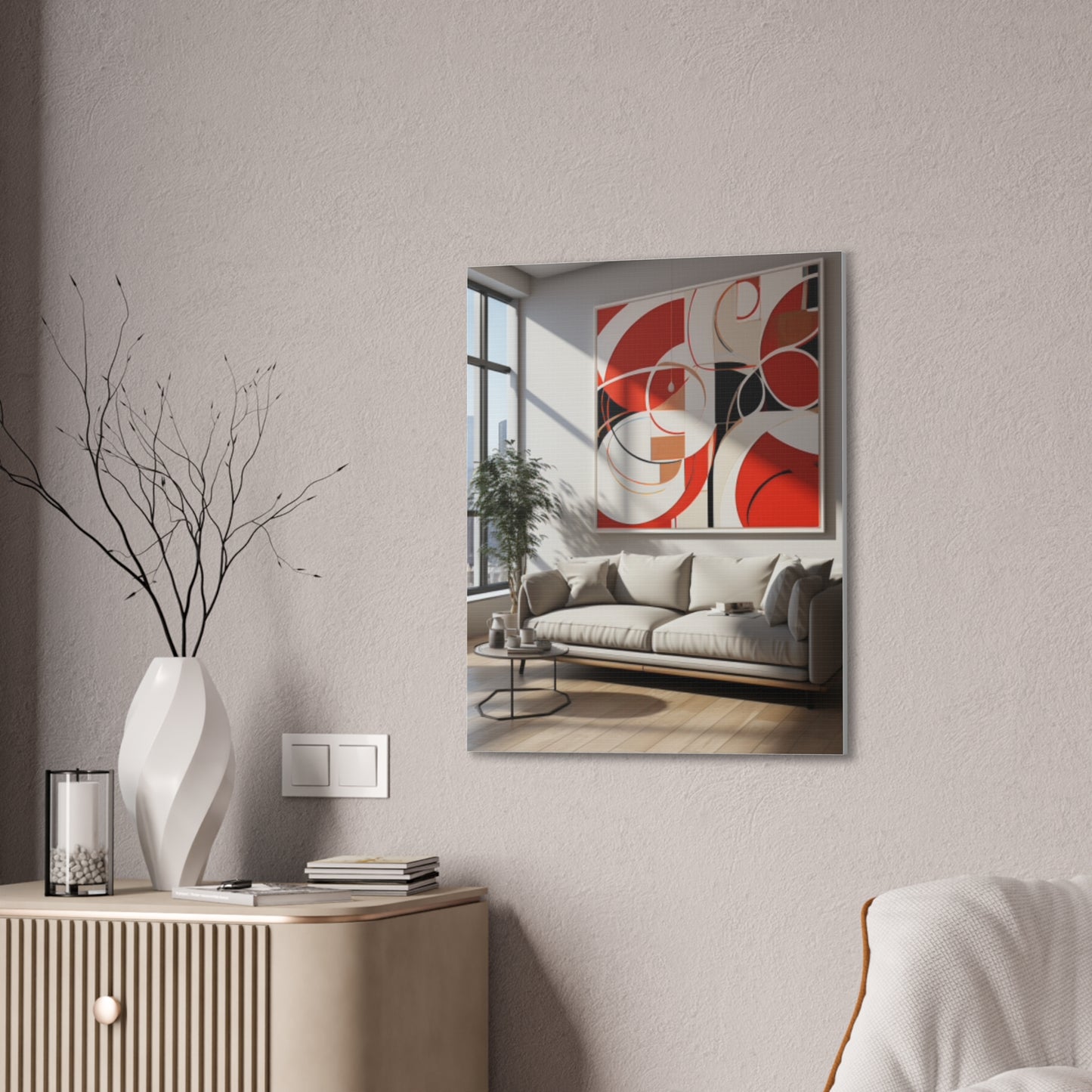 Crimson Elegance: A Symphony of Sophistication Canvas Print