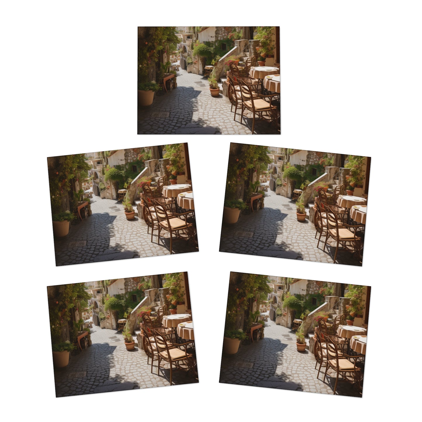 Italian Hillside Scene Design Note Cards (5-Pack)