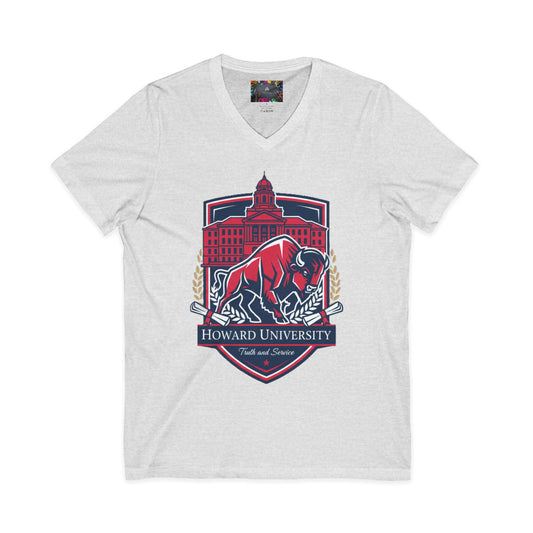 Howard University/ Truth and Service Unisex V-Neck T-Shirt 5