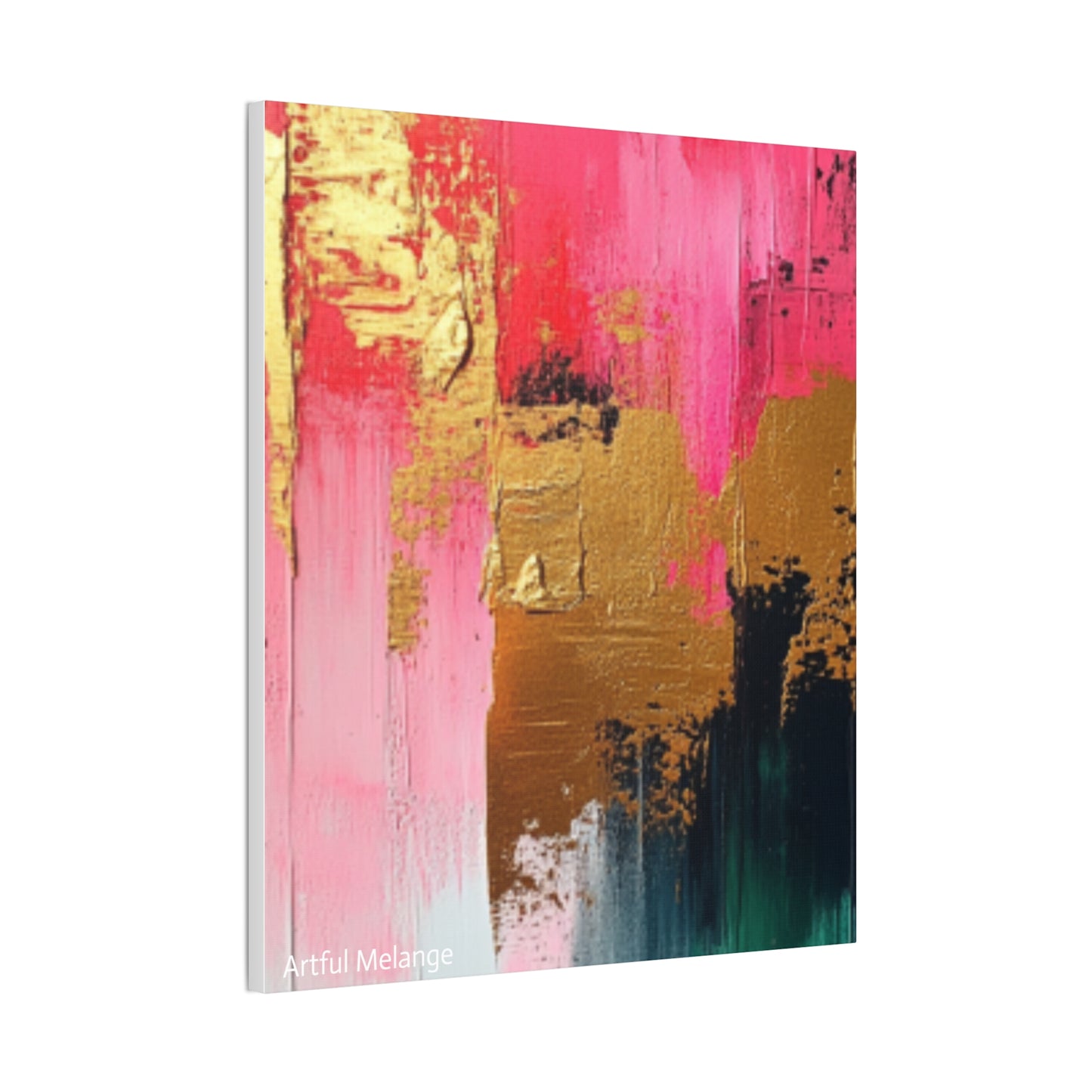 Acrylic Abstract Canvas Print - Homage to the Divine Nine/Pink Green Black and Gold 4