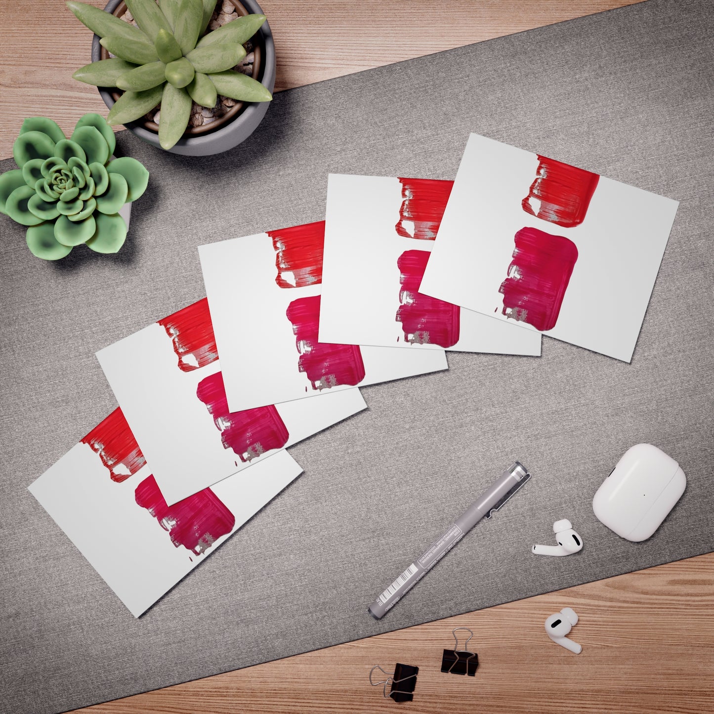 Elegance in Ink: Abstract Art Note Card Set(5-Pack)