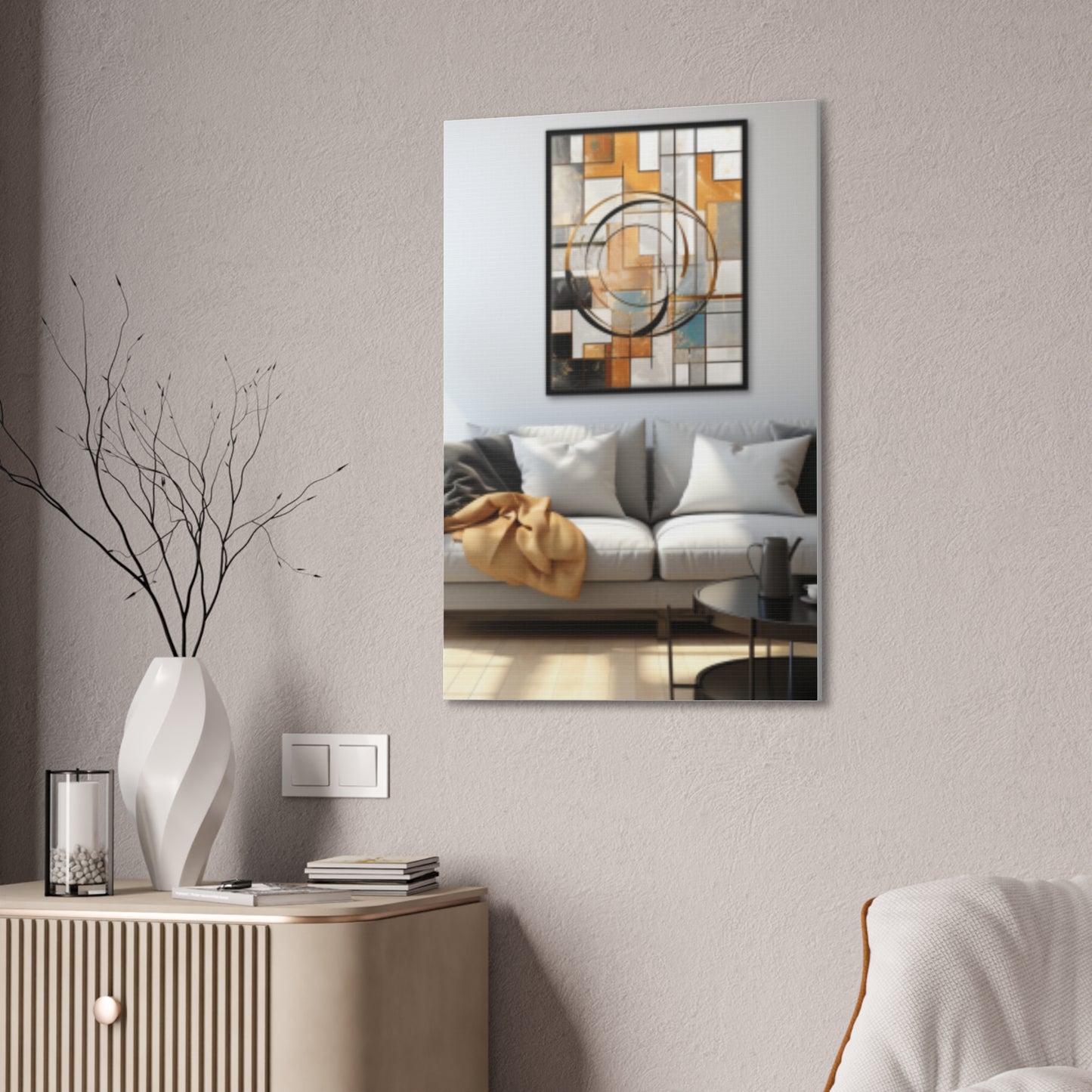Gold and Black Elegance: A Symphony of Sophistication Canvas Print