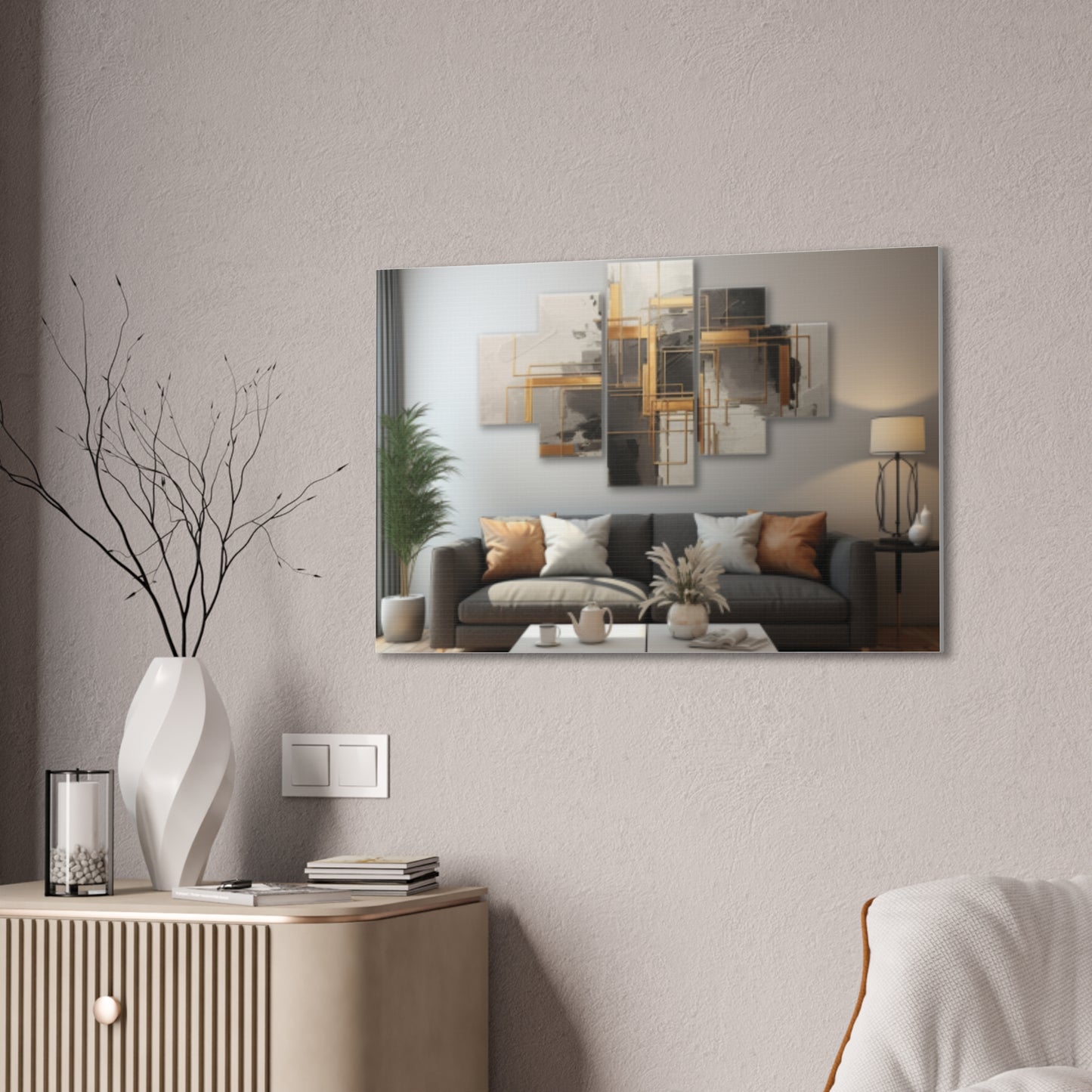 Gold and Black Elegance: A Symphony of Sophistication Canvas Print