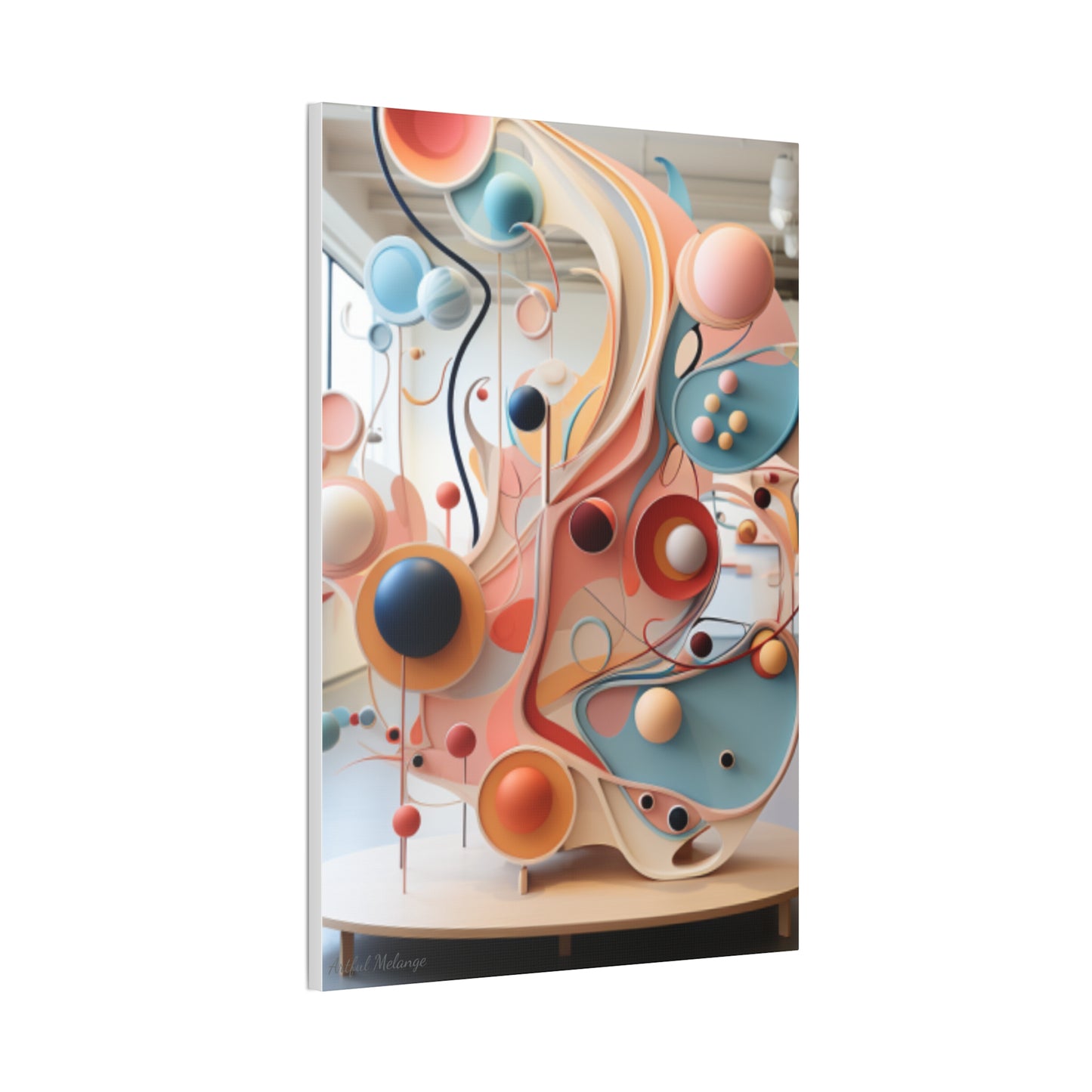 Harmony in Cyan and Peach- Graphic Print
