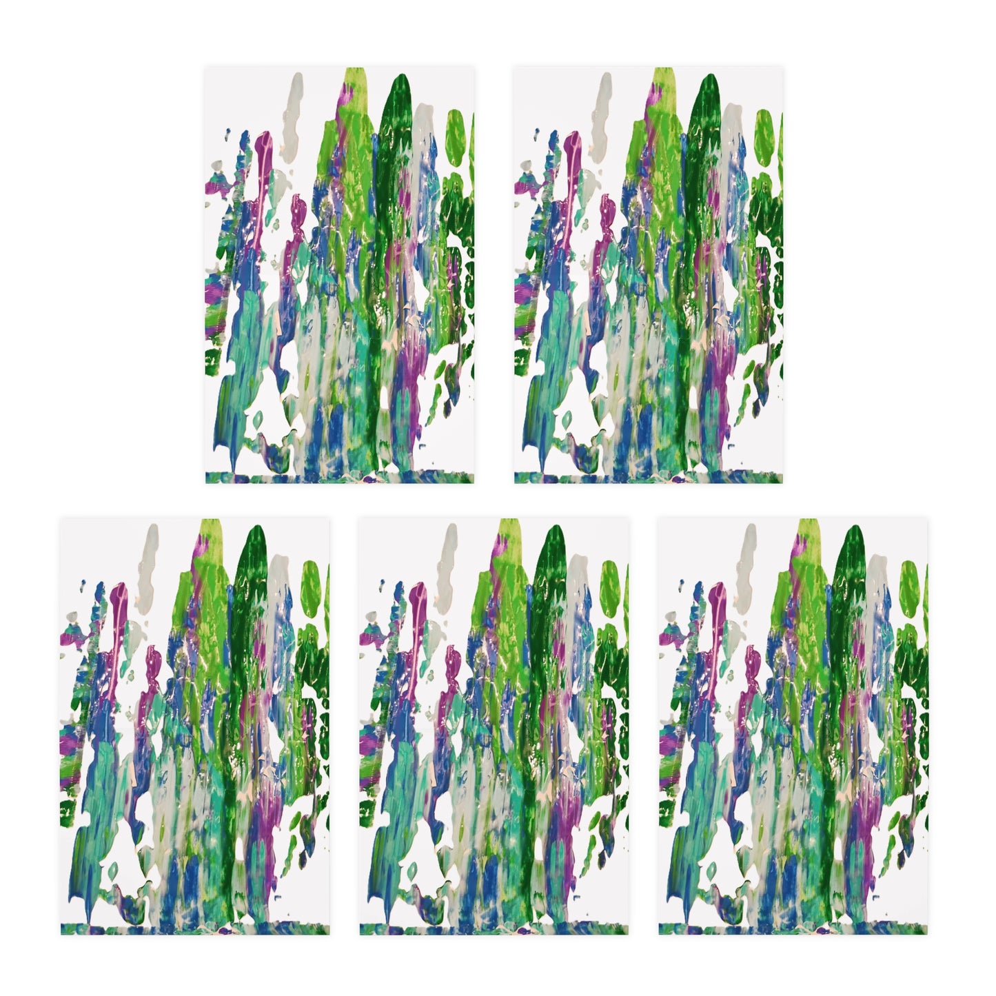 Elegance in Ink: Abstract Art Note Card Set(5-Pack)