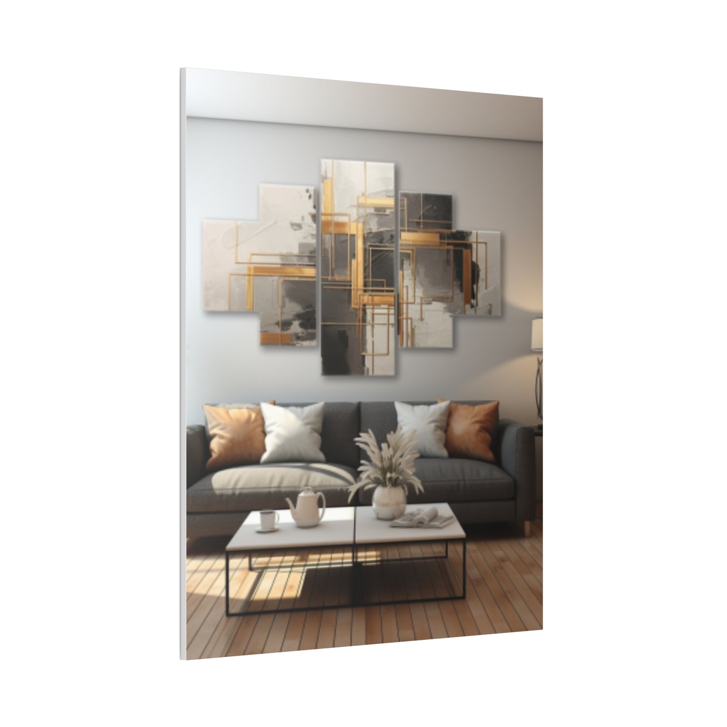 Gold and Black Elegance: A Symphony of Sophistication Canvas Print