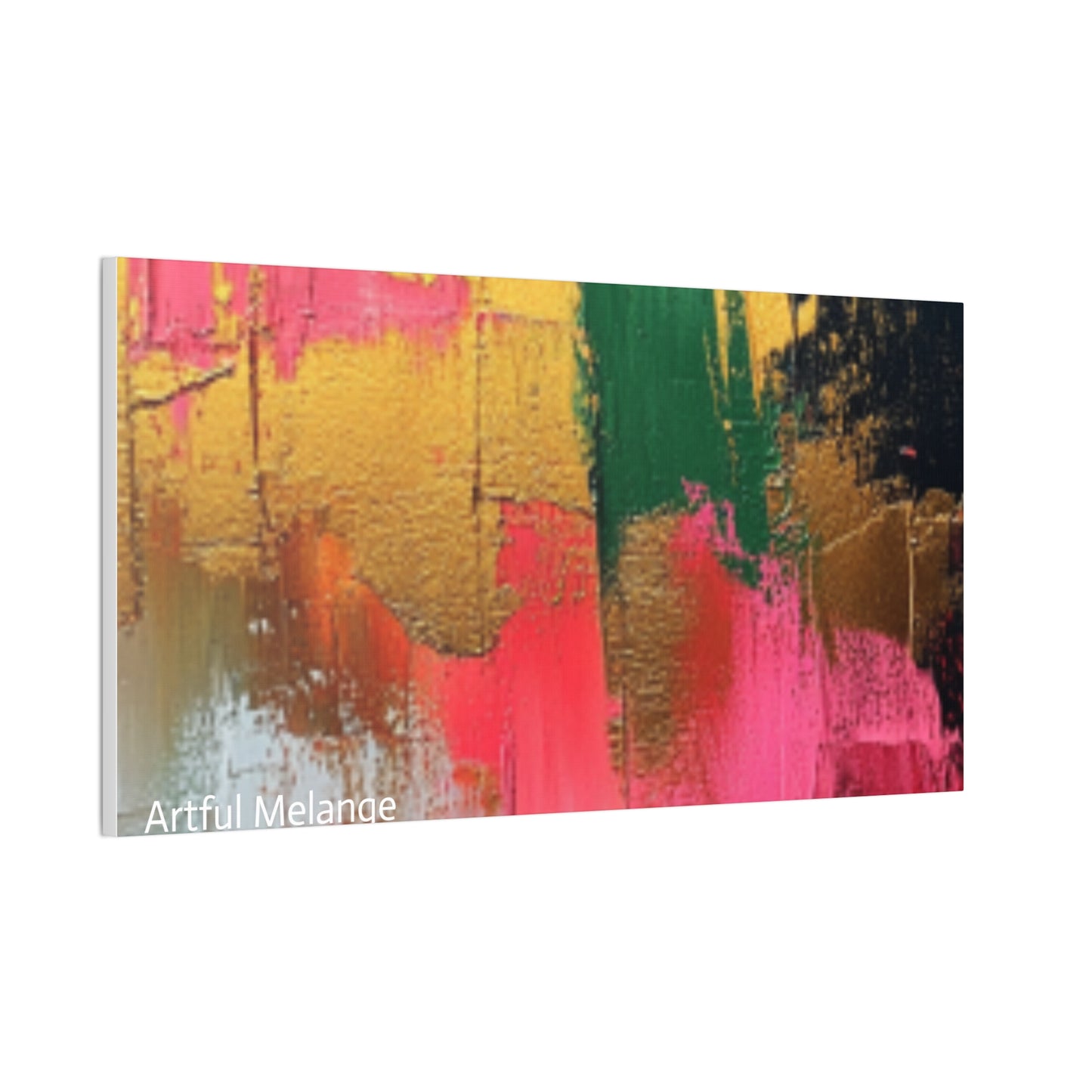 Acrylic Abstract Canvas Print - Homage to the Divine Nine/Pink Green Black and Gold 2