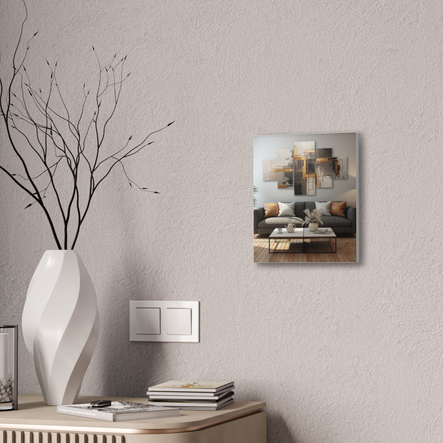 Gold and Black Elegance: A Symphony of Sophistication Canvas Print