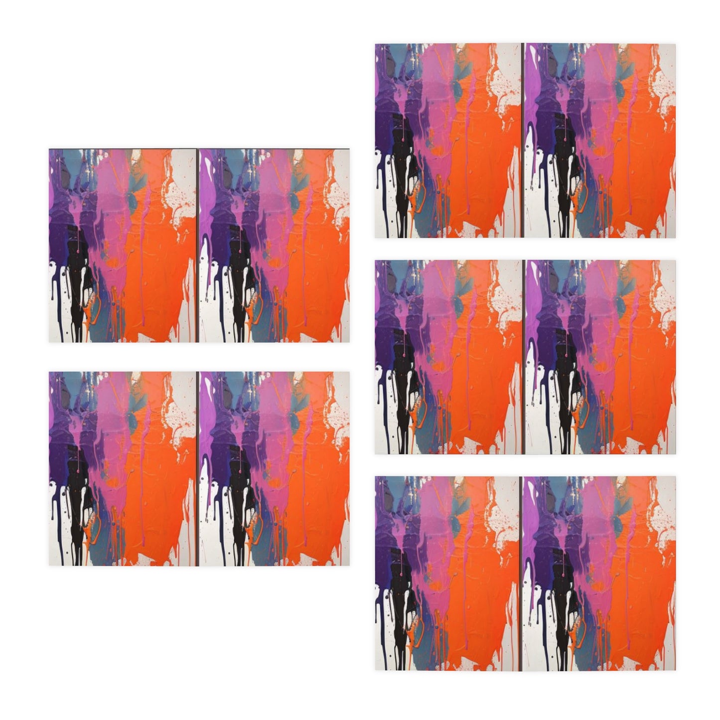 Elegance in Ink: Abstract Art Note Card Set(5-Pack)