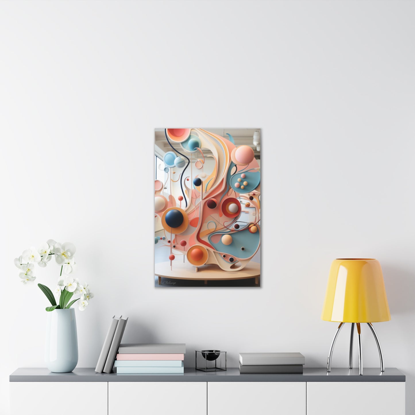 Harmony in Cyan and Peach- Graphic Print