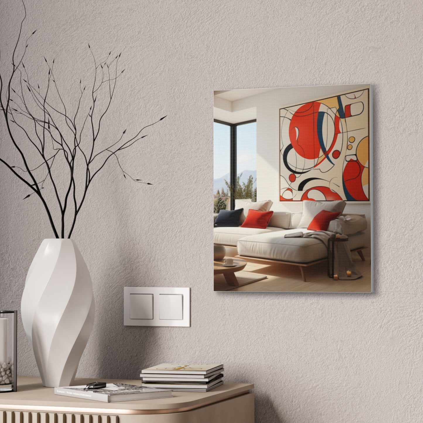 Crimson Elegance: A Symphony of Sophistication Canvas Print