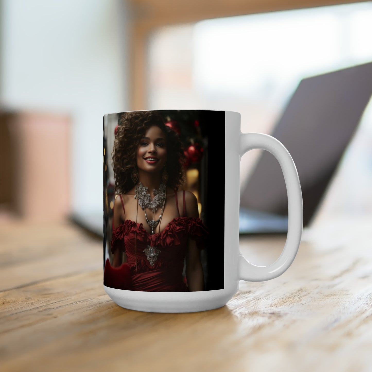 Princess Claus White Ceramic Holiday Mug 15oz