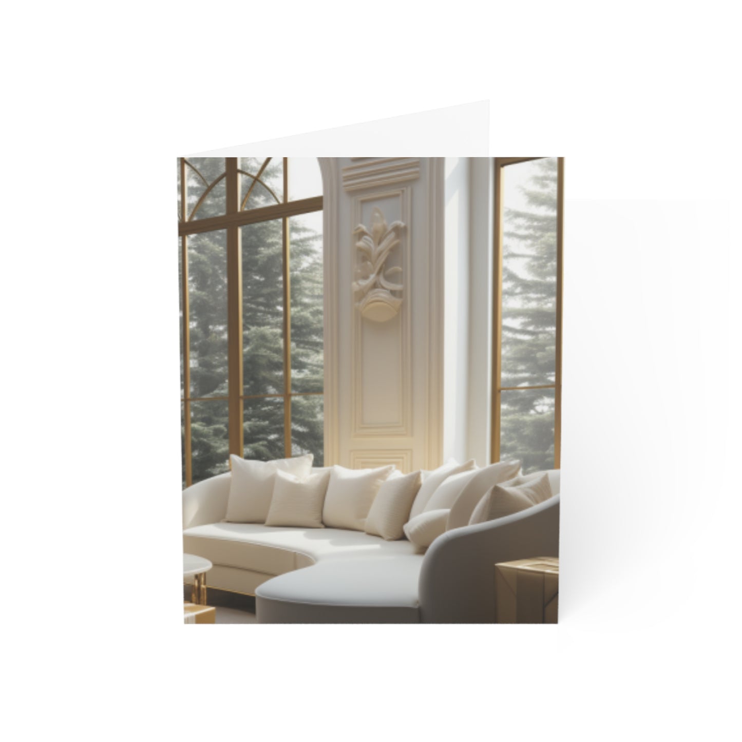 Elegance in Gold & White Christmas Notecards (1, 10, 30, and 50pcs)