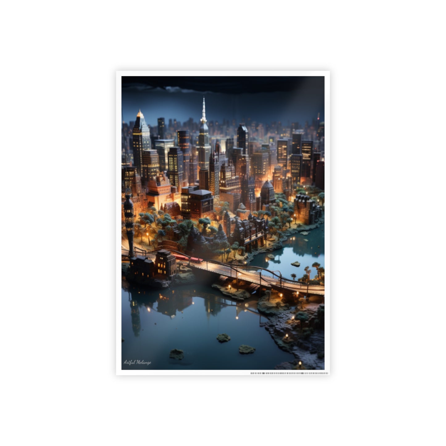 Skyline Vista: Hyper-Realistic 3D Cityscape Posters
