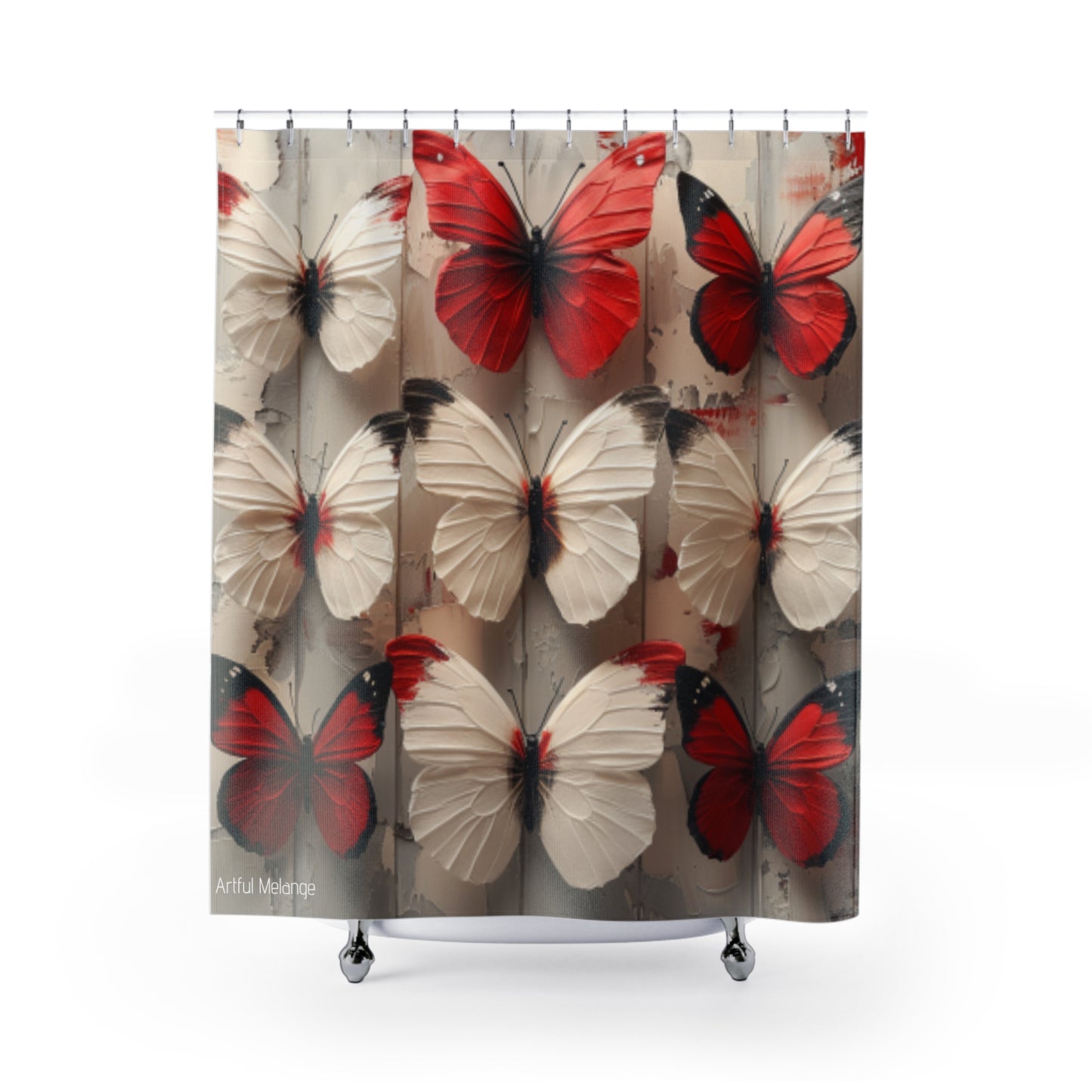 Fluttering Splendor Butterfly Shower Curtains
