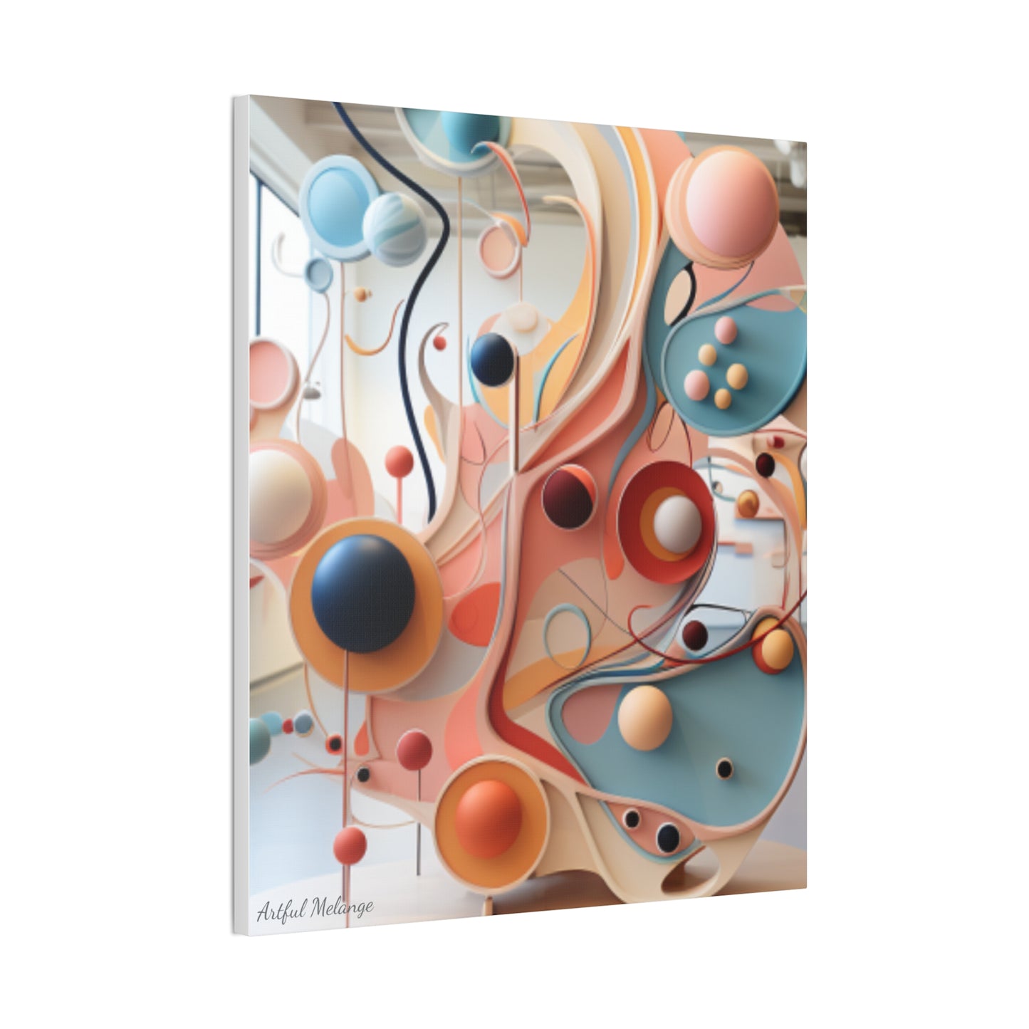 Harmony in Cyan and Peach- Graphic Print