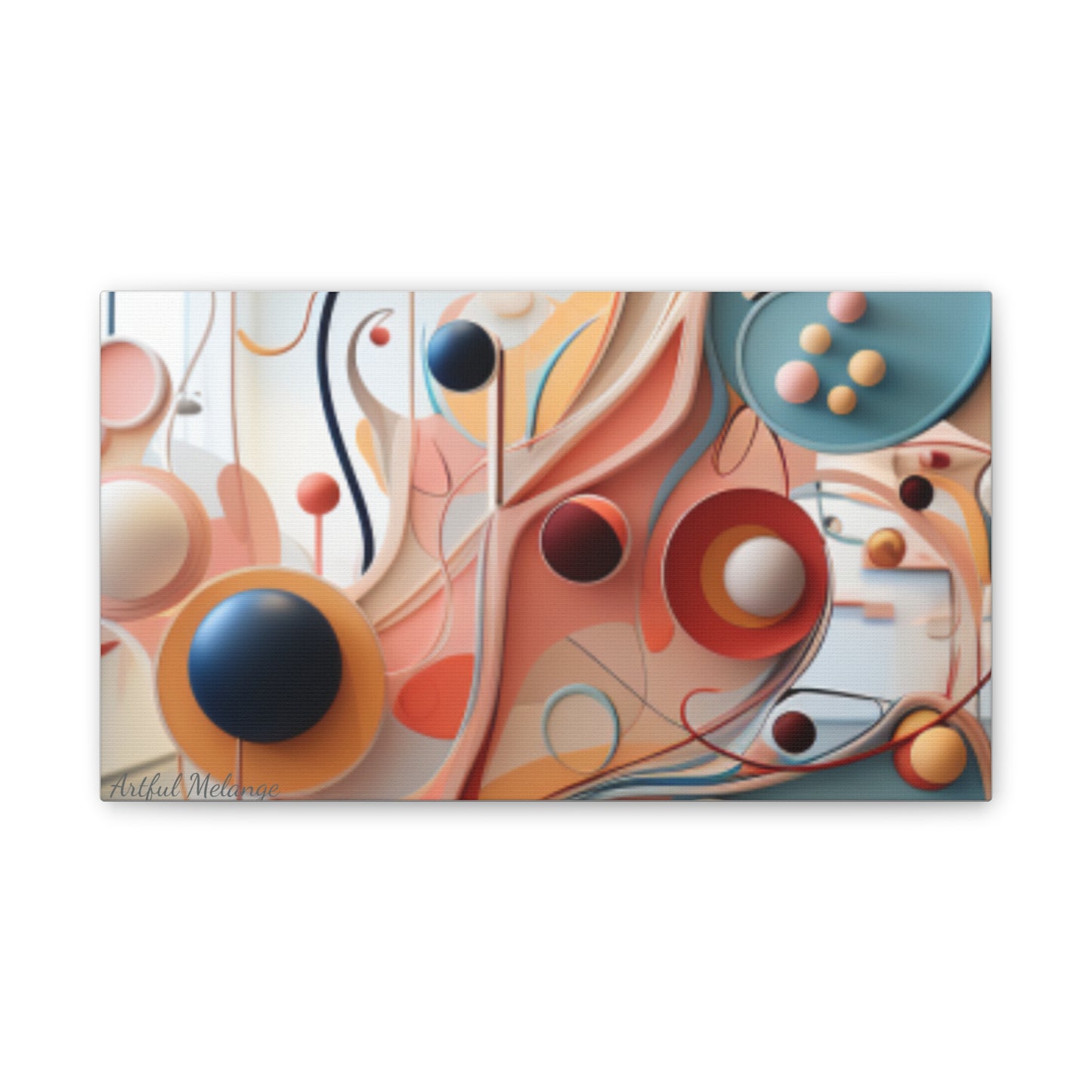 Harmony in Cyan and Peach- Graphic Print