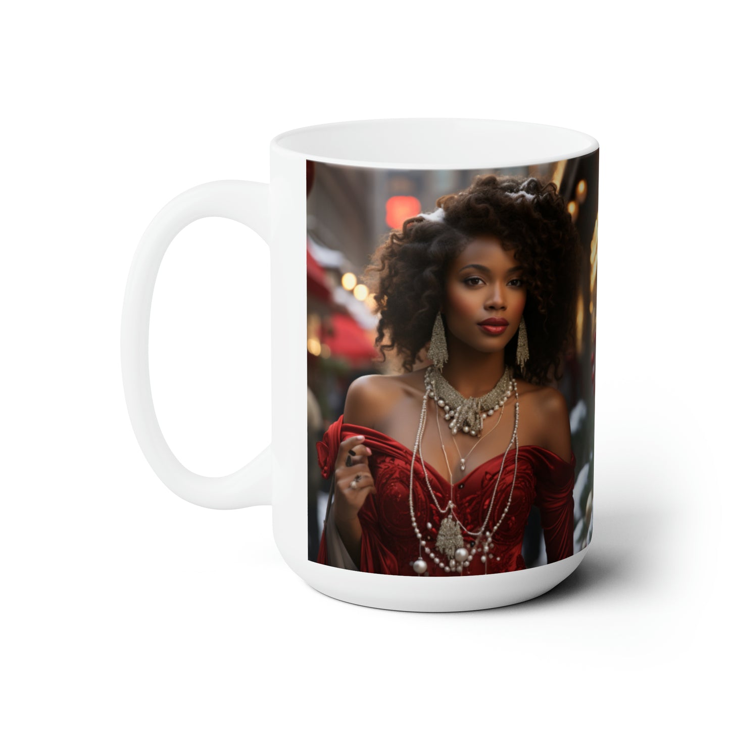 Princess Claus White Ceramic Holiday Mug 15oz