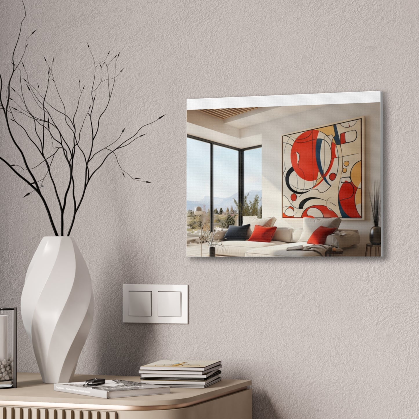 Crimson Elegance: A Symphony of Sophistication Canvas Print