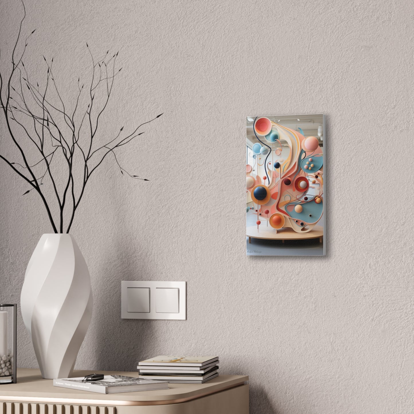 Harmony in Cyan and Peach- Graphic Print