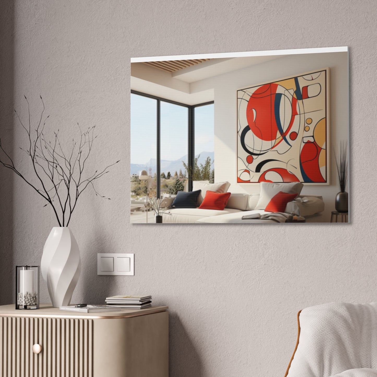 Crimson Elegance: A Symphony of Sophistication Canvas Print