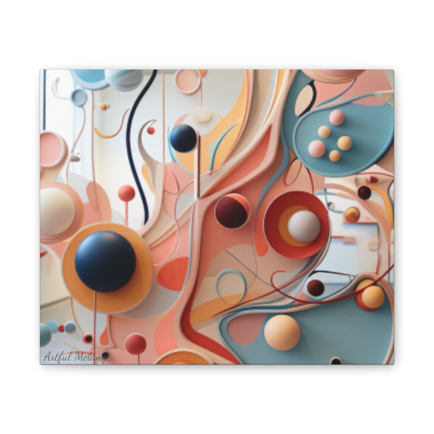 Harmony in Cyan and Peach- Graphic Print