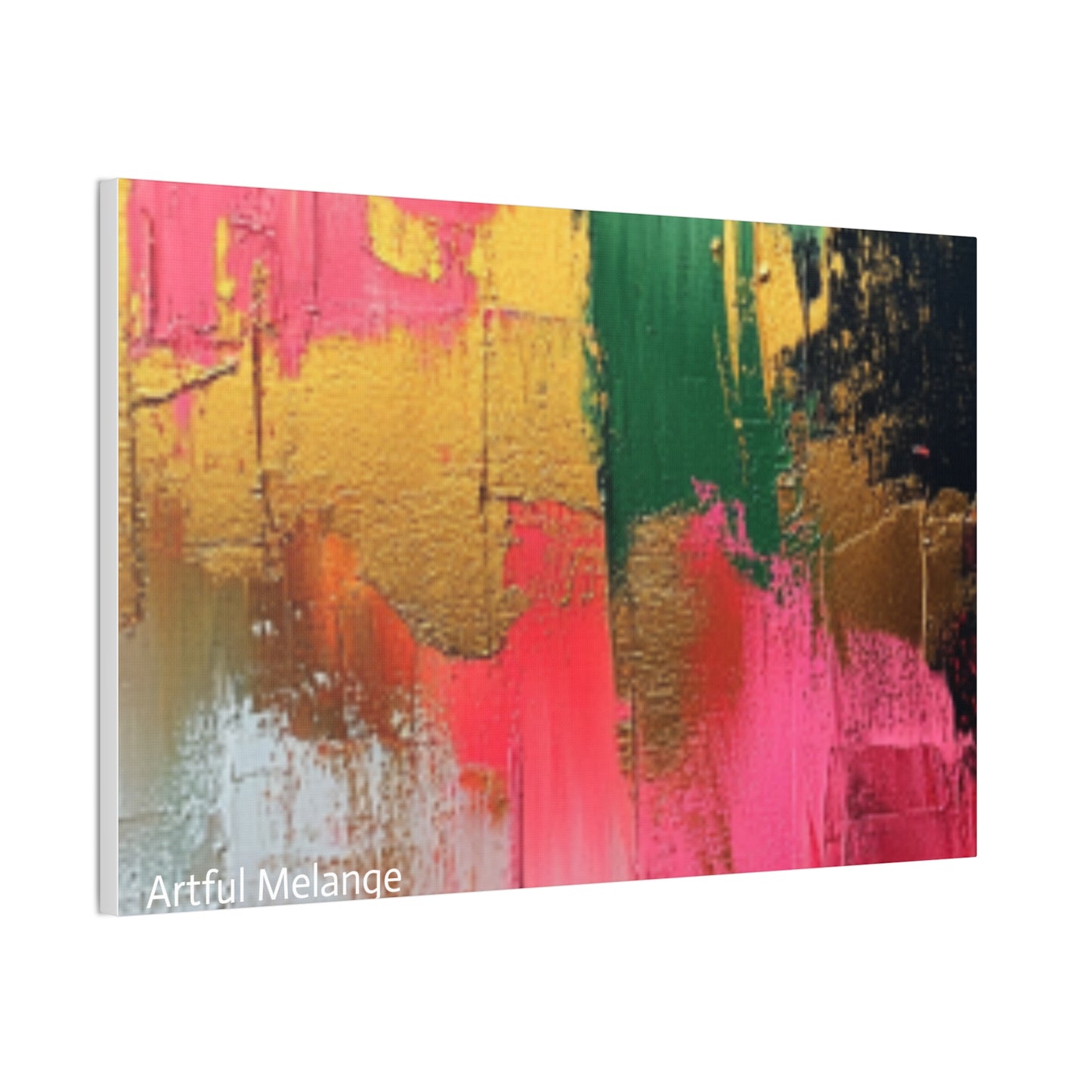 Acrylic Abstract Canvas Print - Homage to the Divine Nine/Pink Green Black and Gold 2