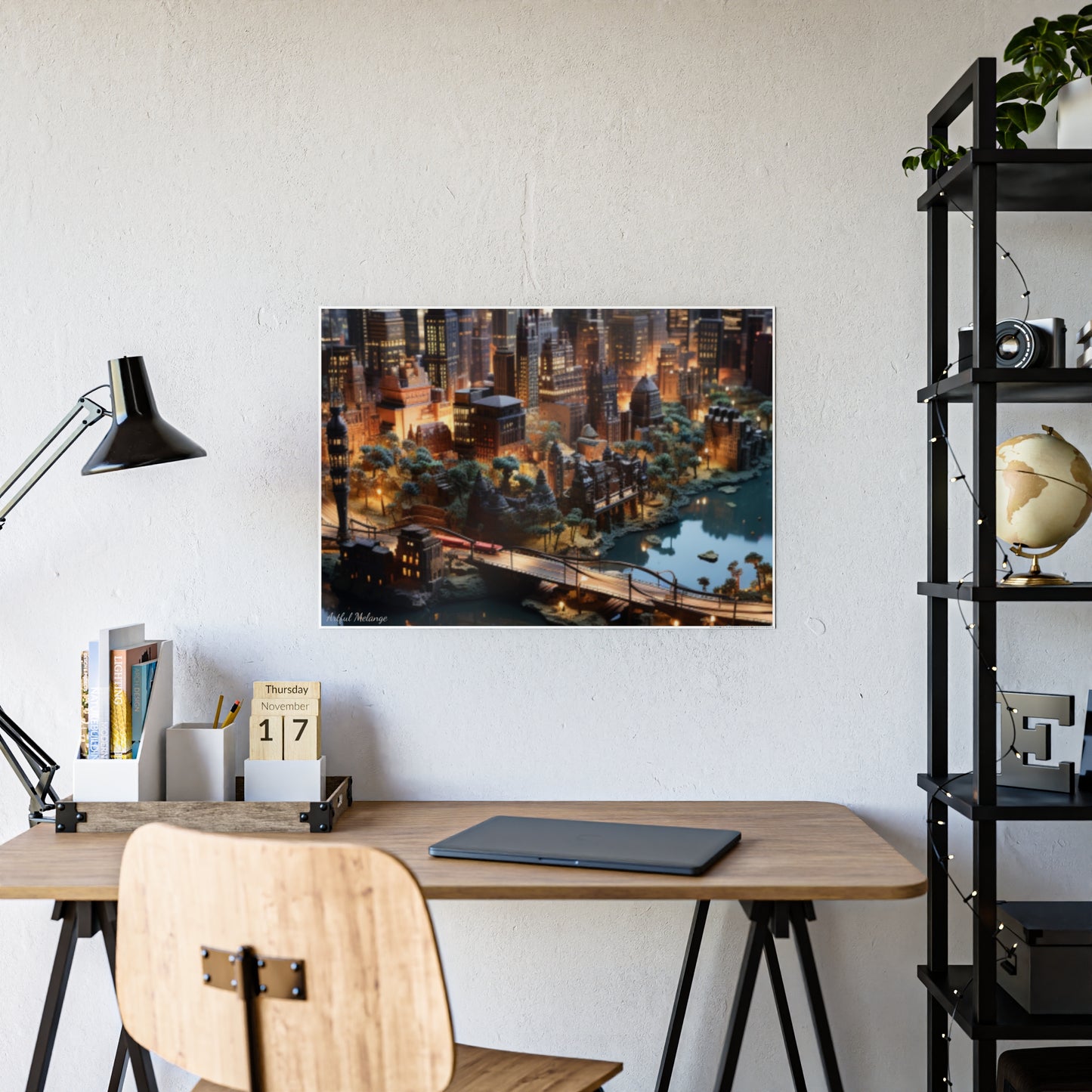Skyline Vista: Hyper-Realistic 3D Cityscape Posters