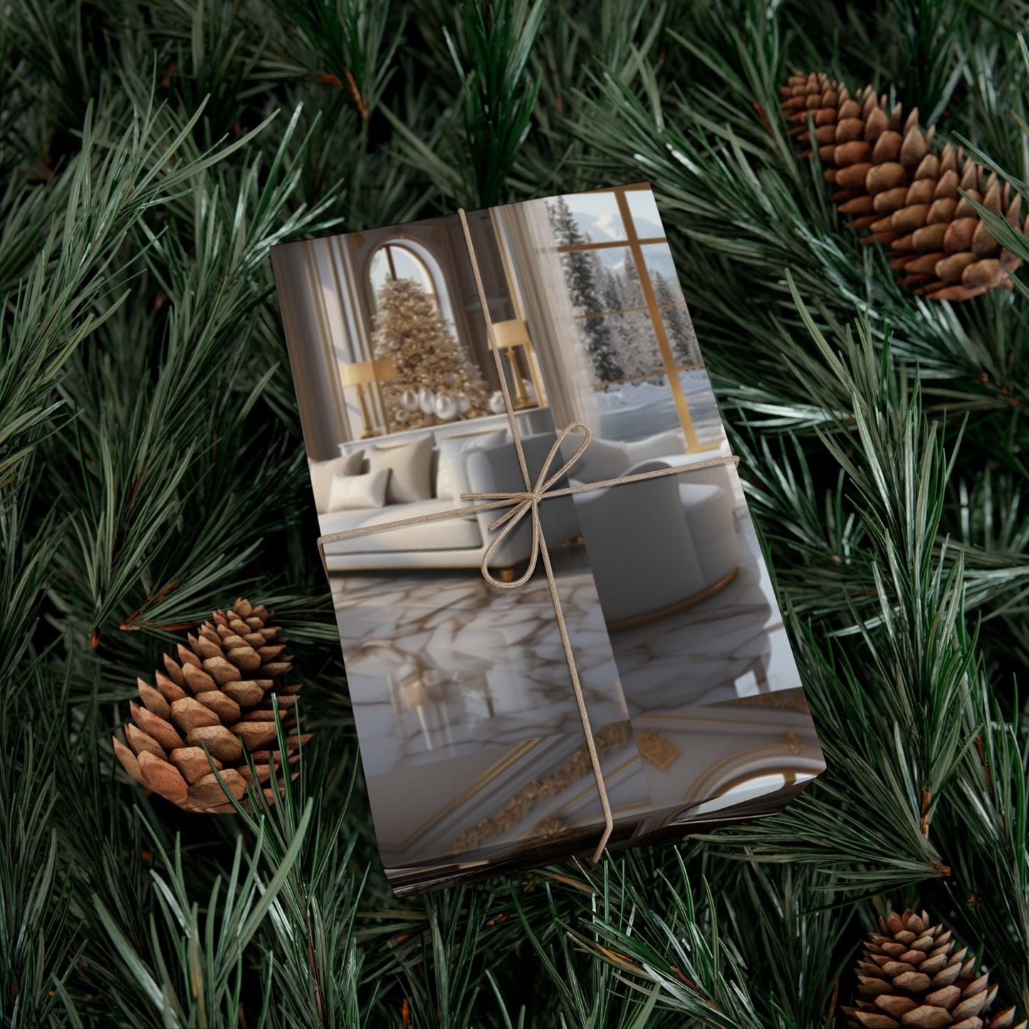 Elegant Gold and White Holiday Wrapping Paper Collection – Elevate Your Gifts with Sophisticated Style