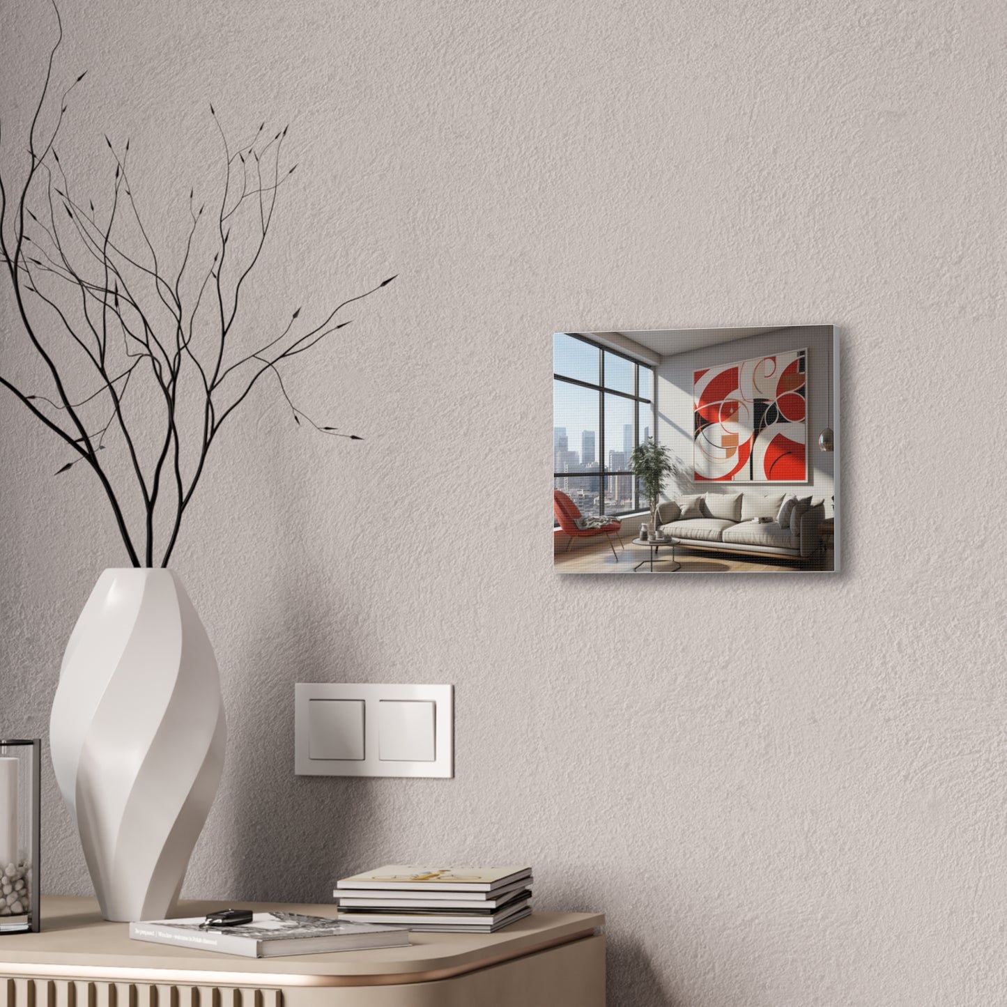 Crimson Elegance: A Symphony of Sophistication Canvas Print