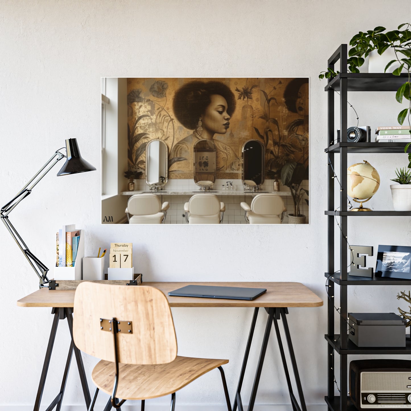 Black Hair Salon Interiors: Poster Prints Celebrating Style
