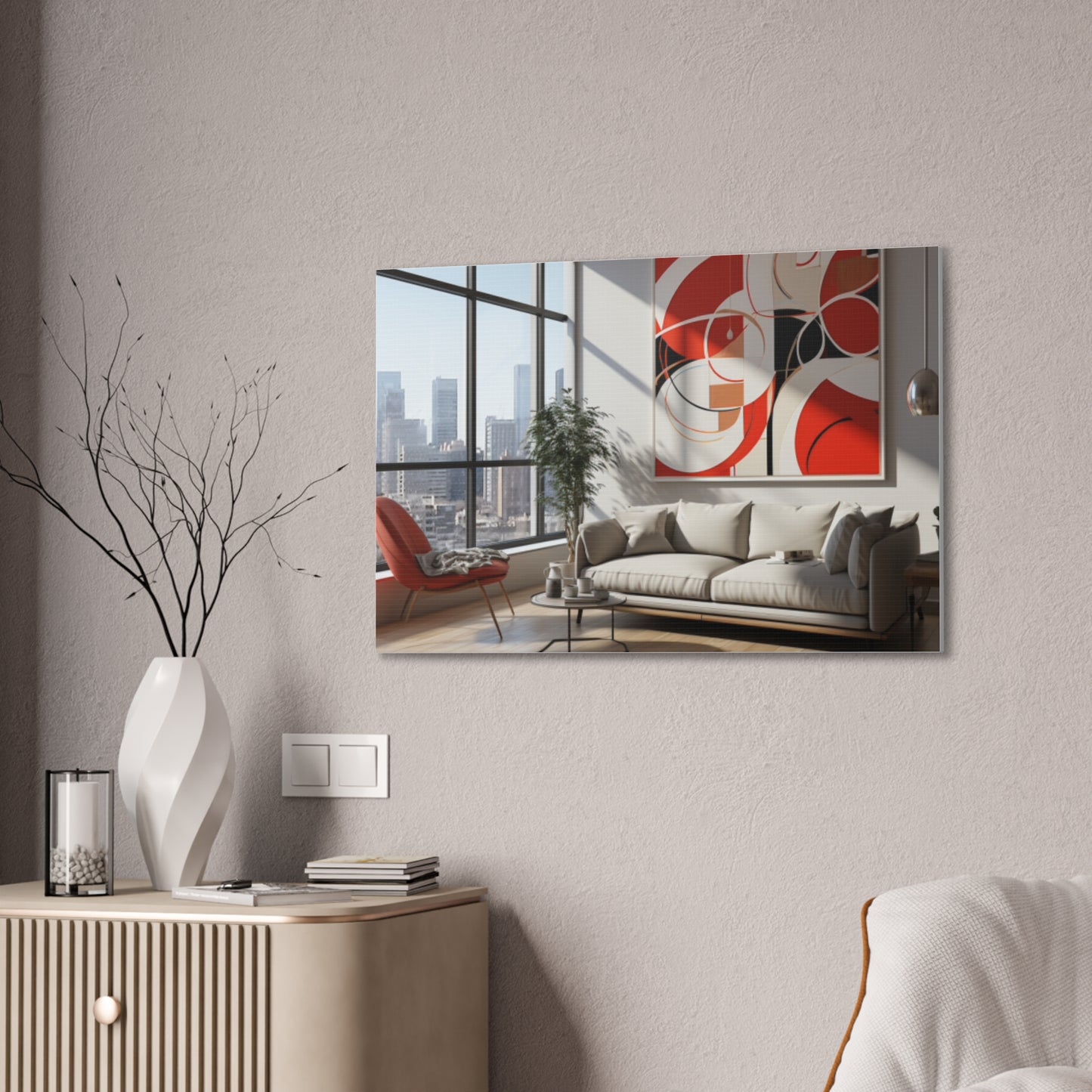 Crimson Elegance: A Symphony of Sophistication Canvas Print