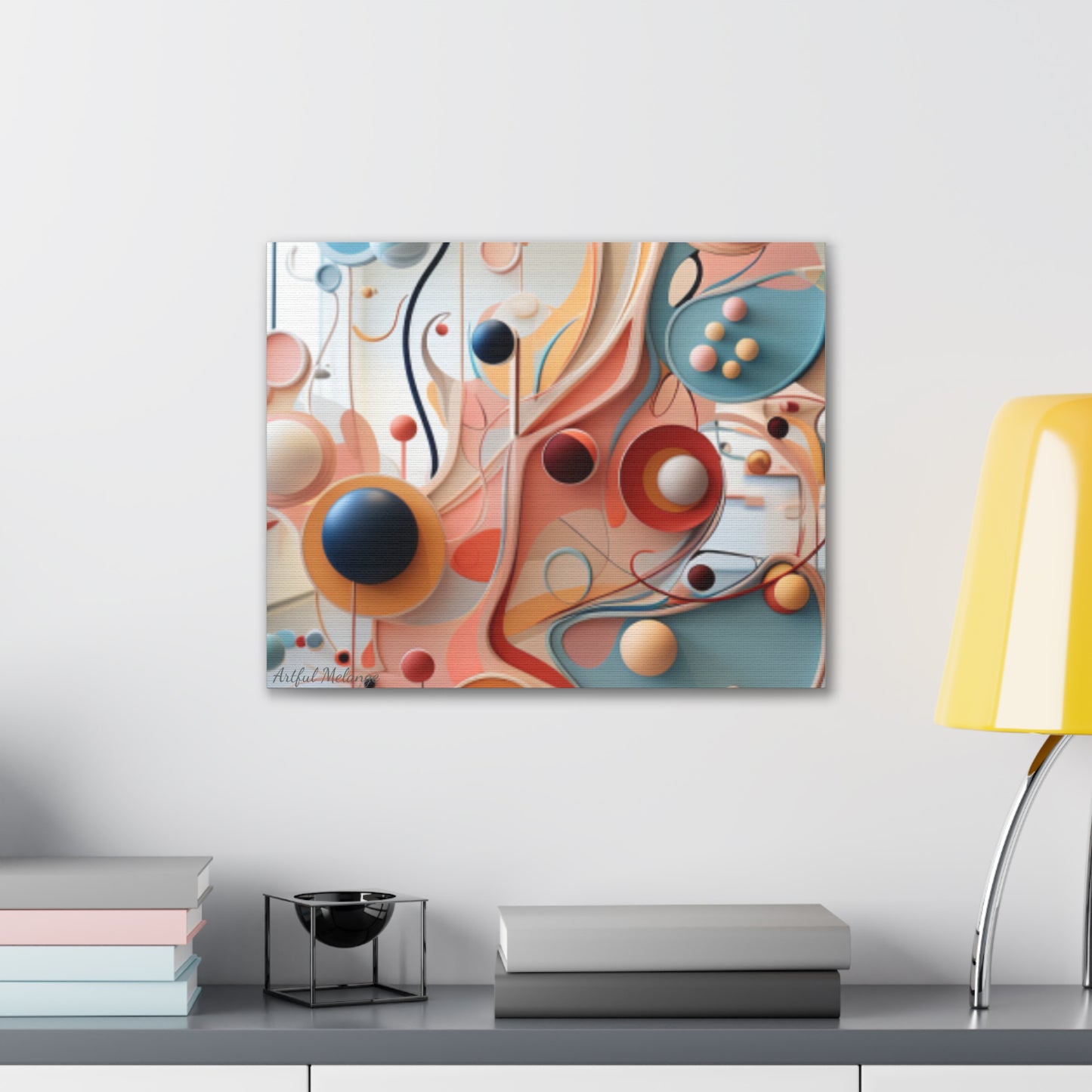 Harmony in Cyan and Peach- Graphic Print