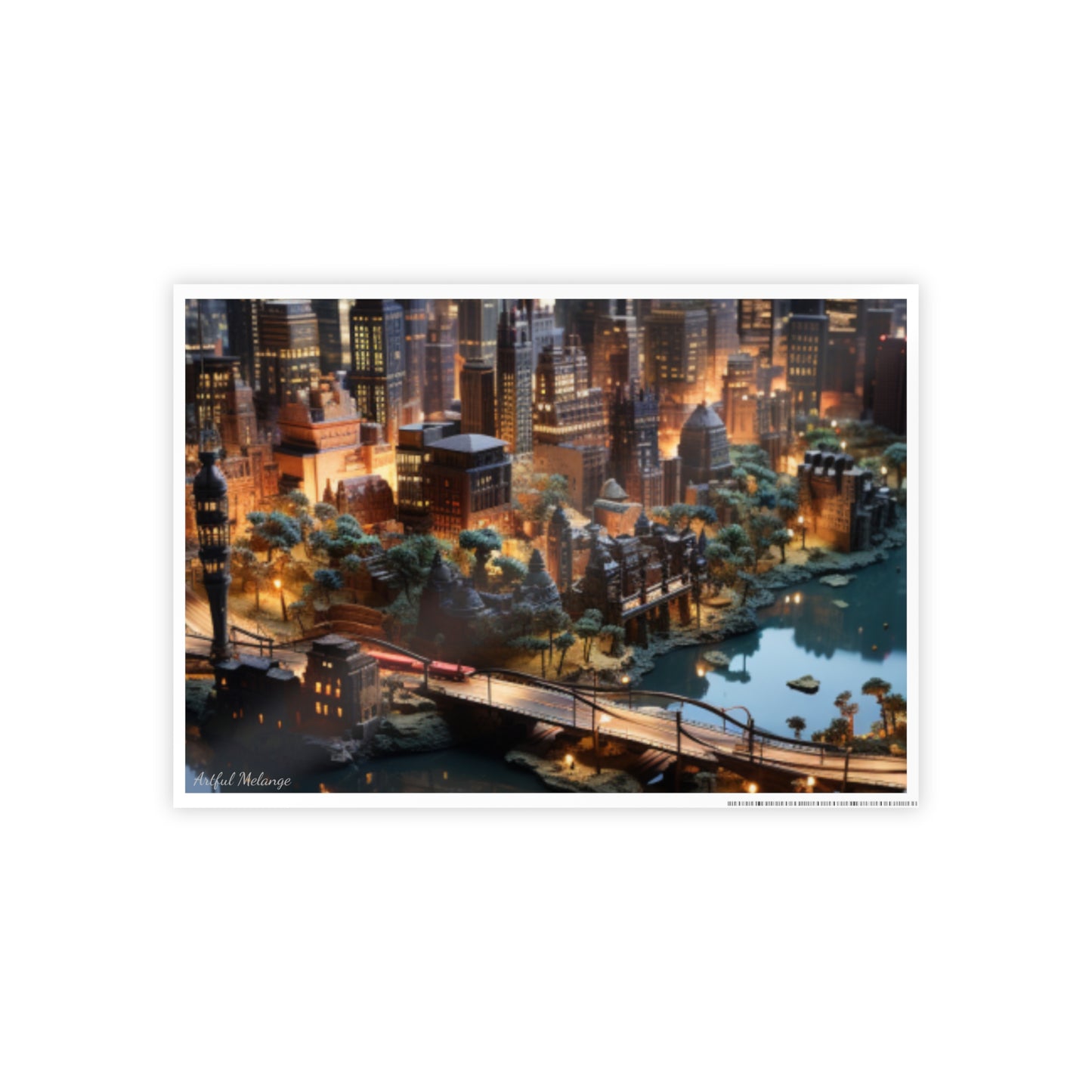 Skyline Vista: Hyper-Realistic 3D Cityscape Posters