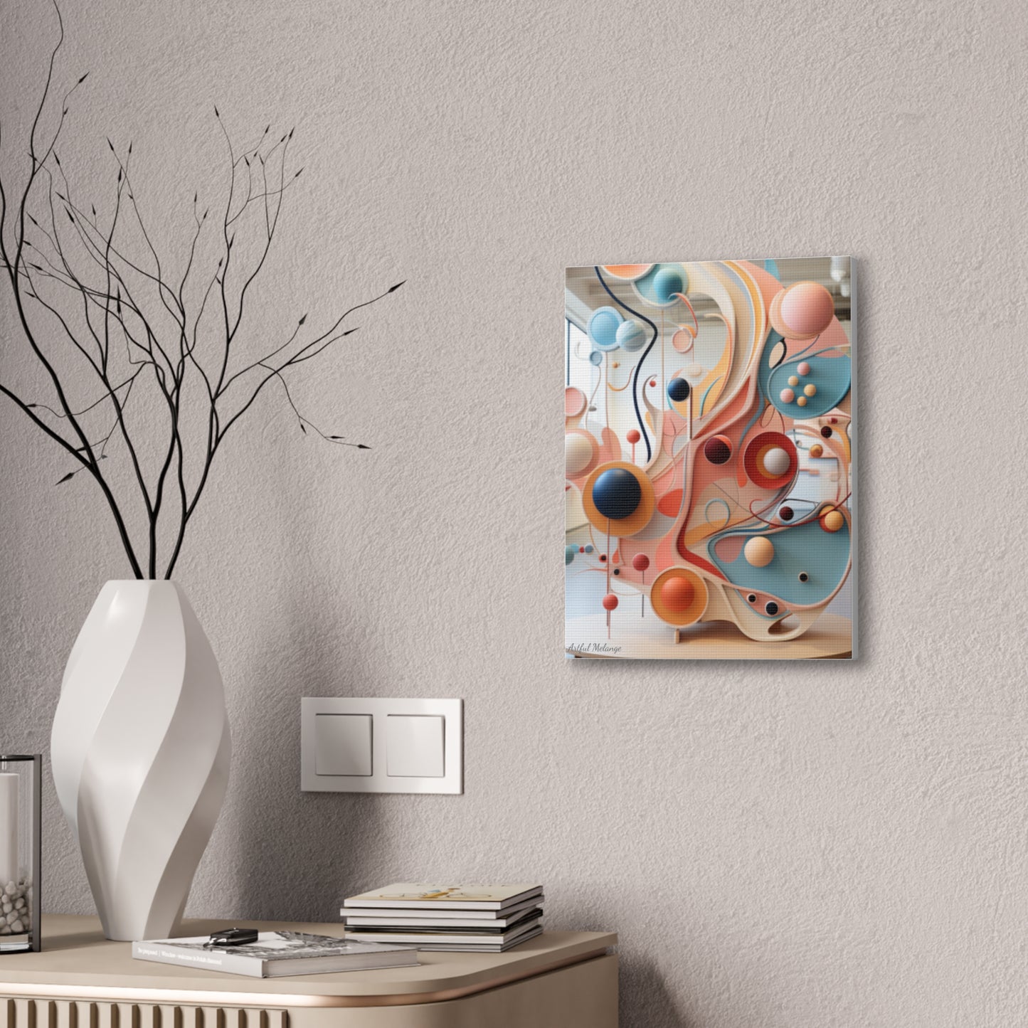 Harmony in Cyan and Peach- Graphic Print