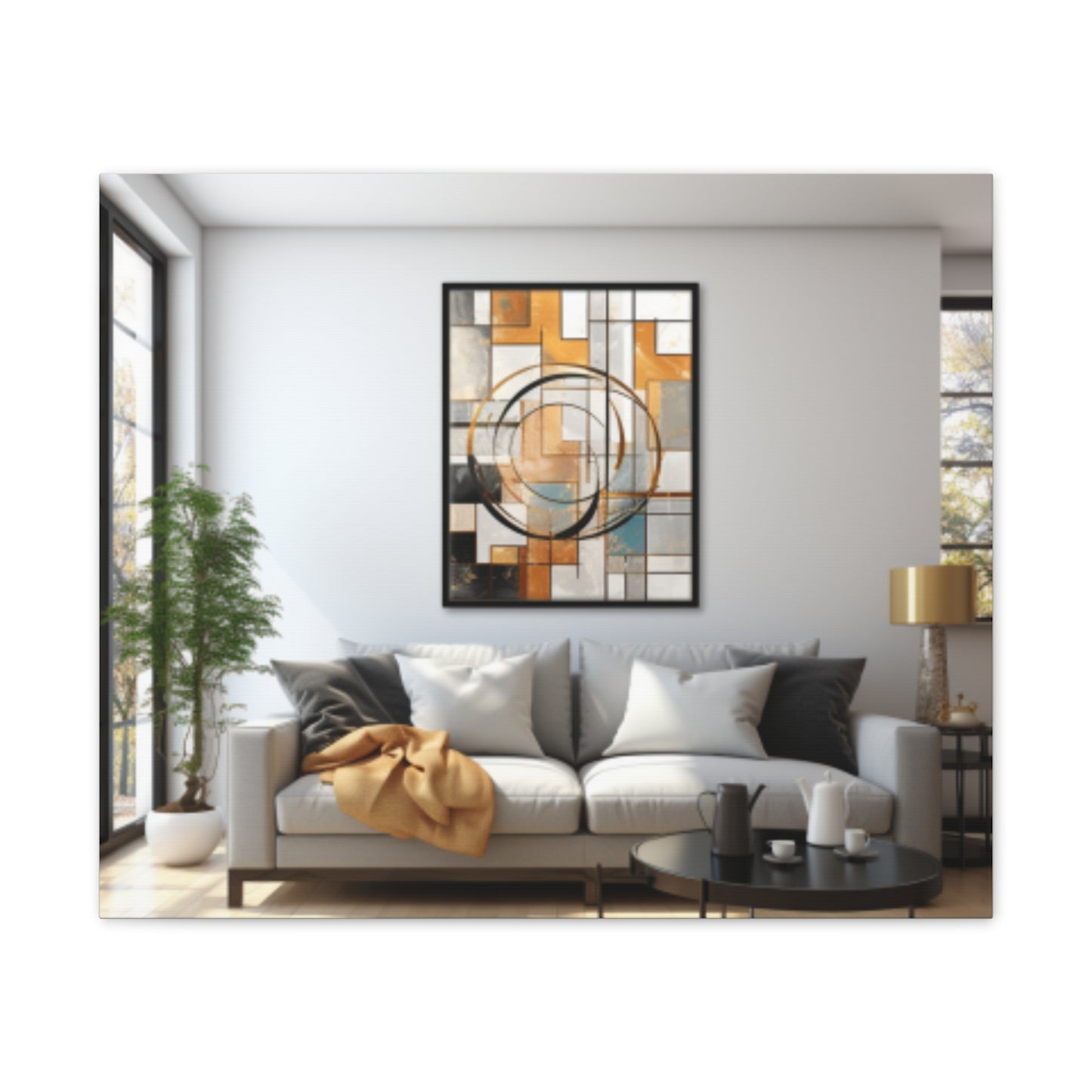 Gold and Black Elegance: A Symphony of Sophistication Canvas Print