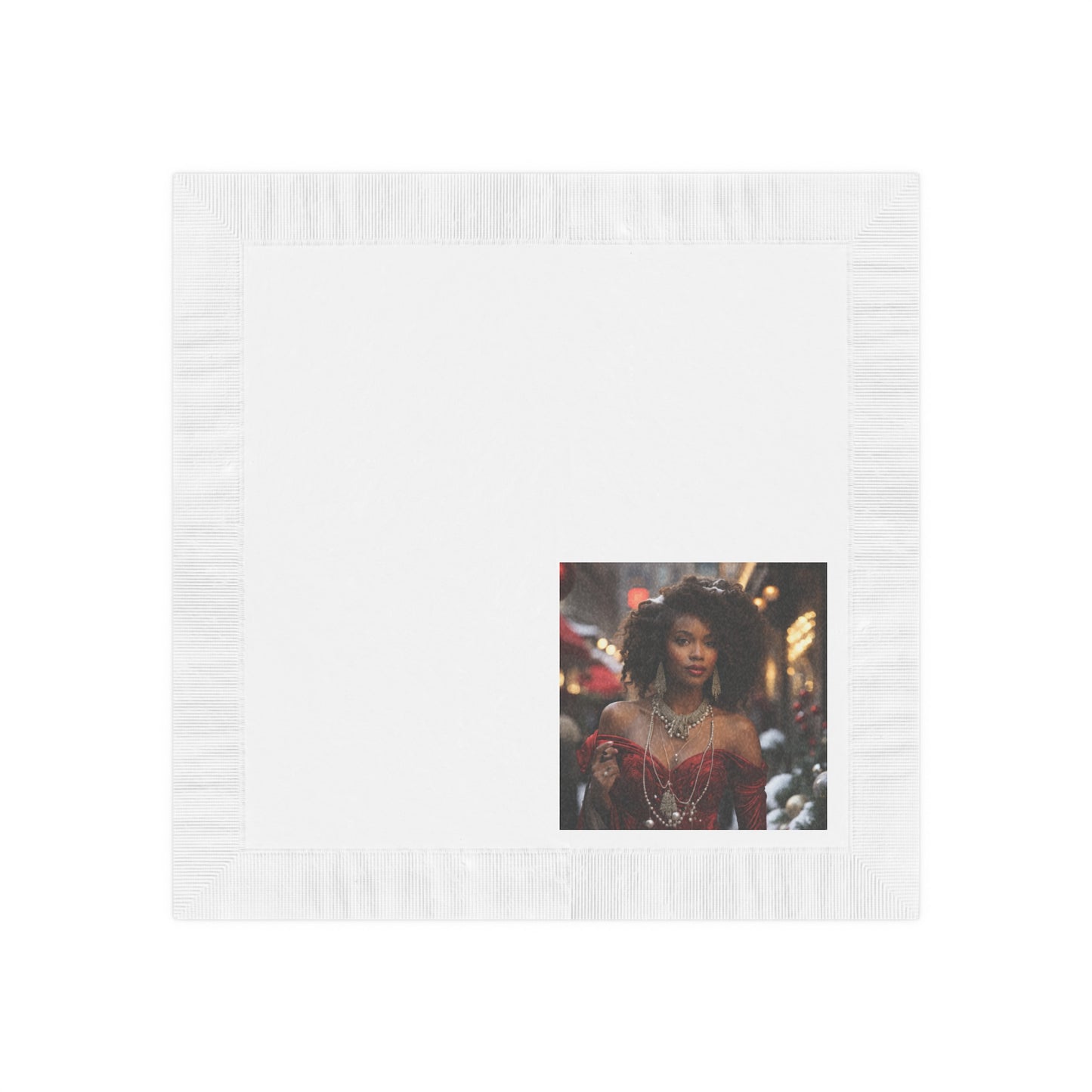 Princess Claus Napkin Set/Jeweled Off Shoulder Gown