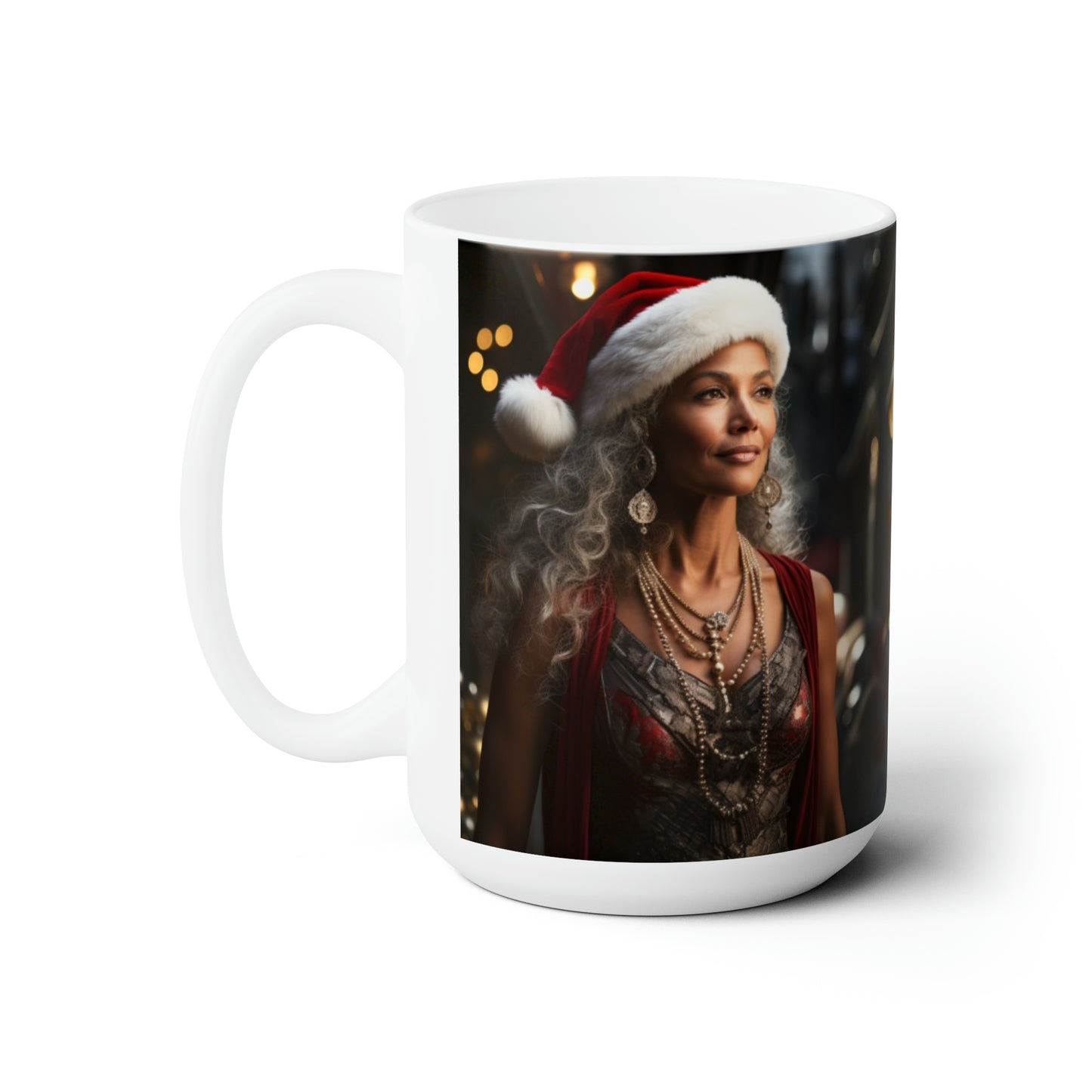Queen Claus White Ceramic Holiday Mug 15oz