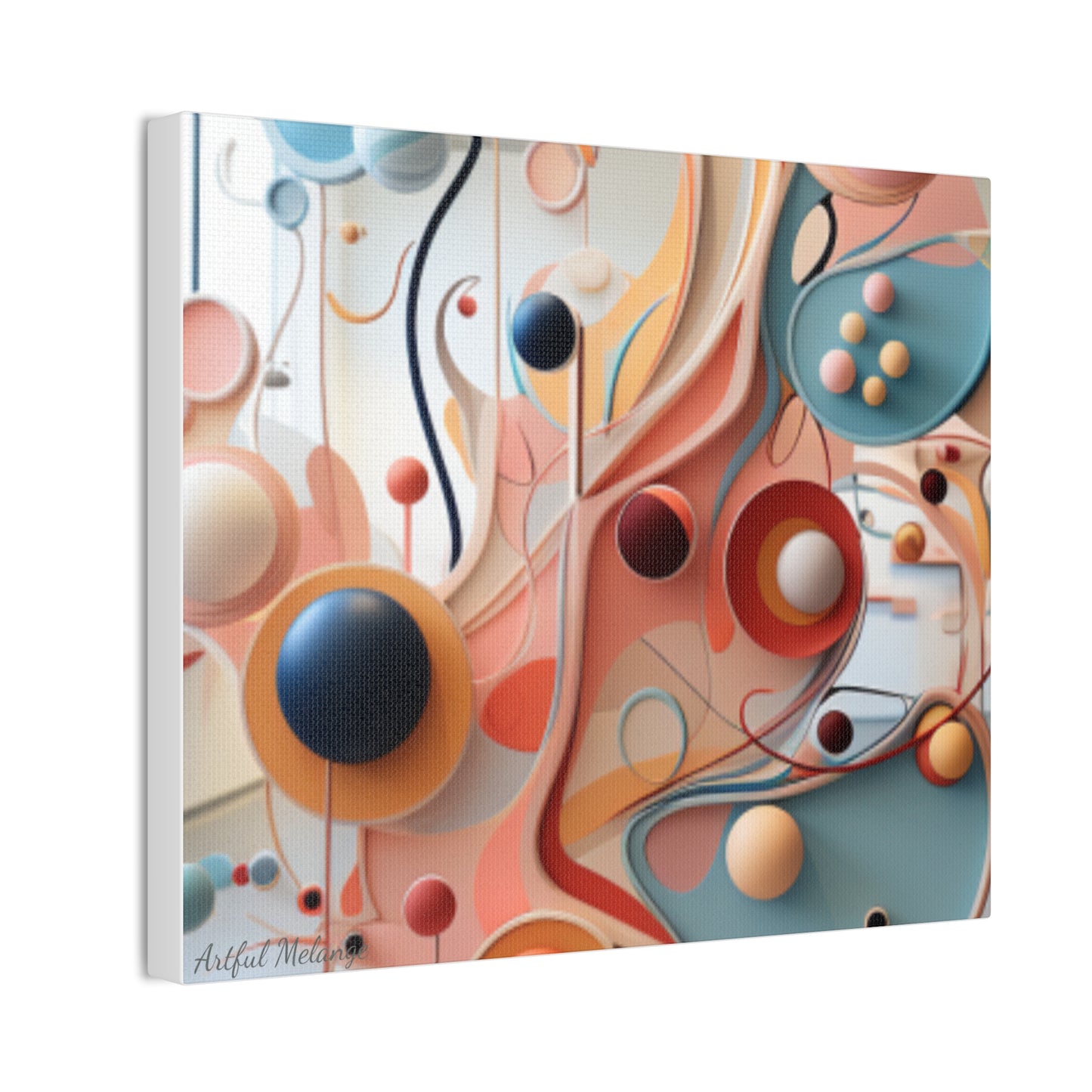 Harmony in Cyan and Peach- Graphic Print