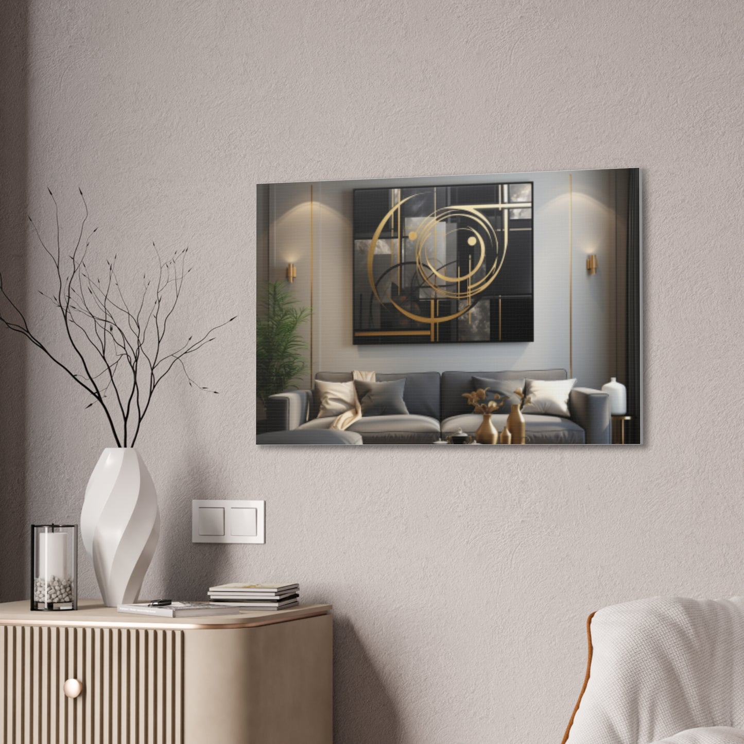 Gold and Black Elegance: A Symphony of Sophistication Canvas Print