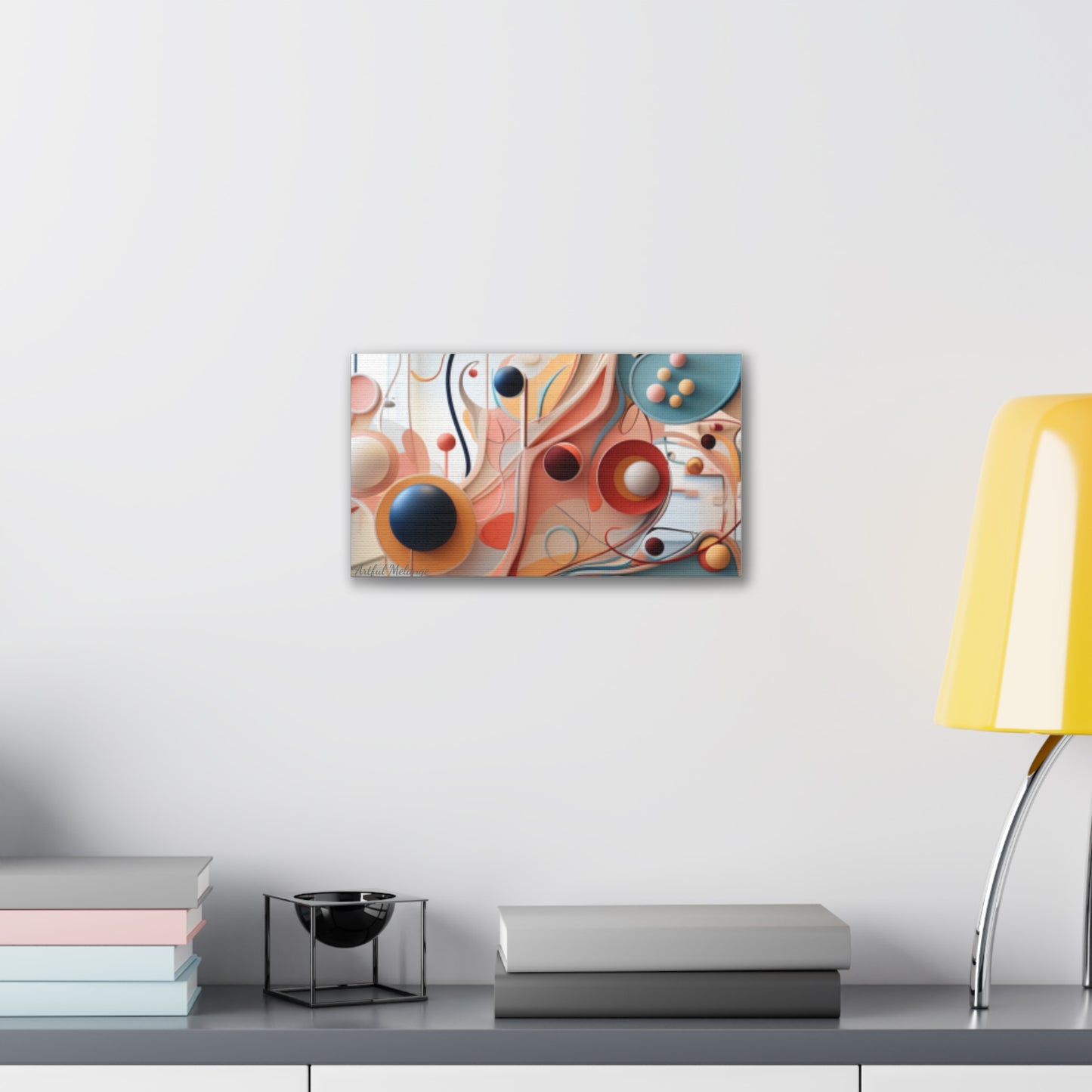 Harmony in Cyan and Peach- Graphic Print