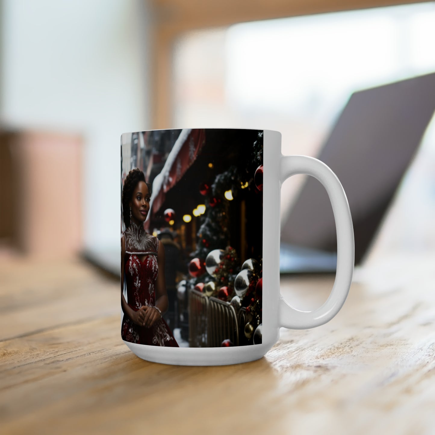 Princess Claus White Ceramic Holiday Mug 15oz
