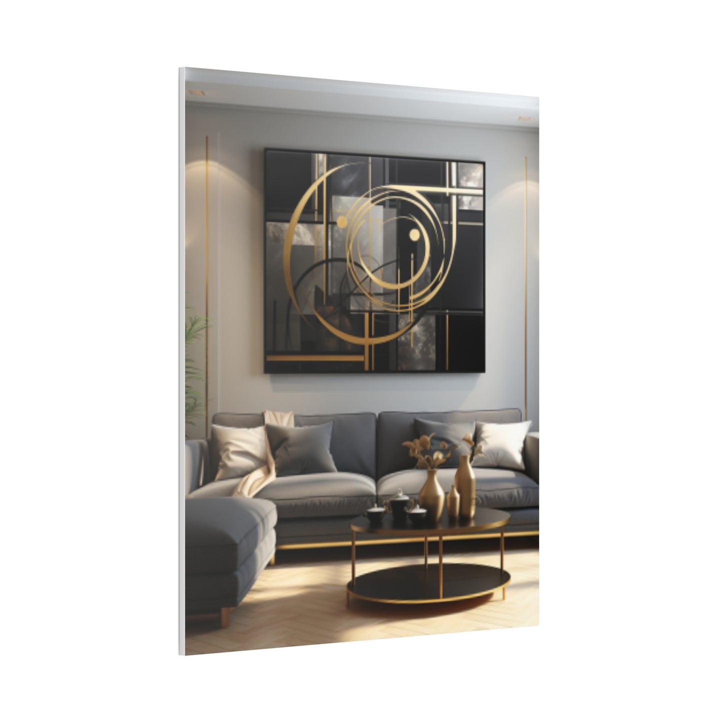 Gold and Black Elegance: A Symphony of Sophistication Canvas Print