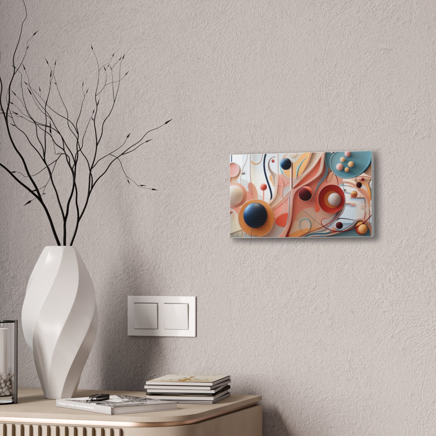 Harmony in Cyan and Peach- Graphic Print