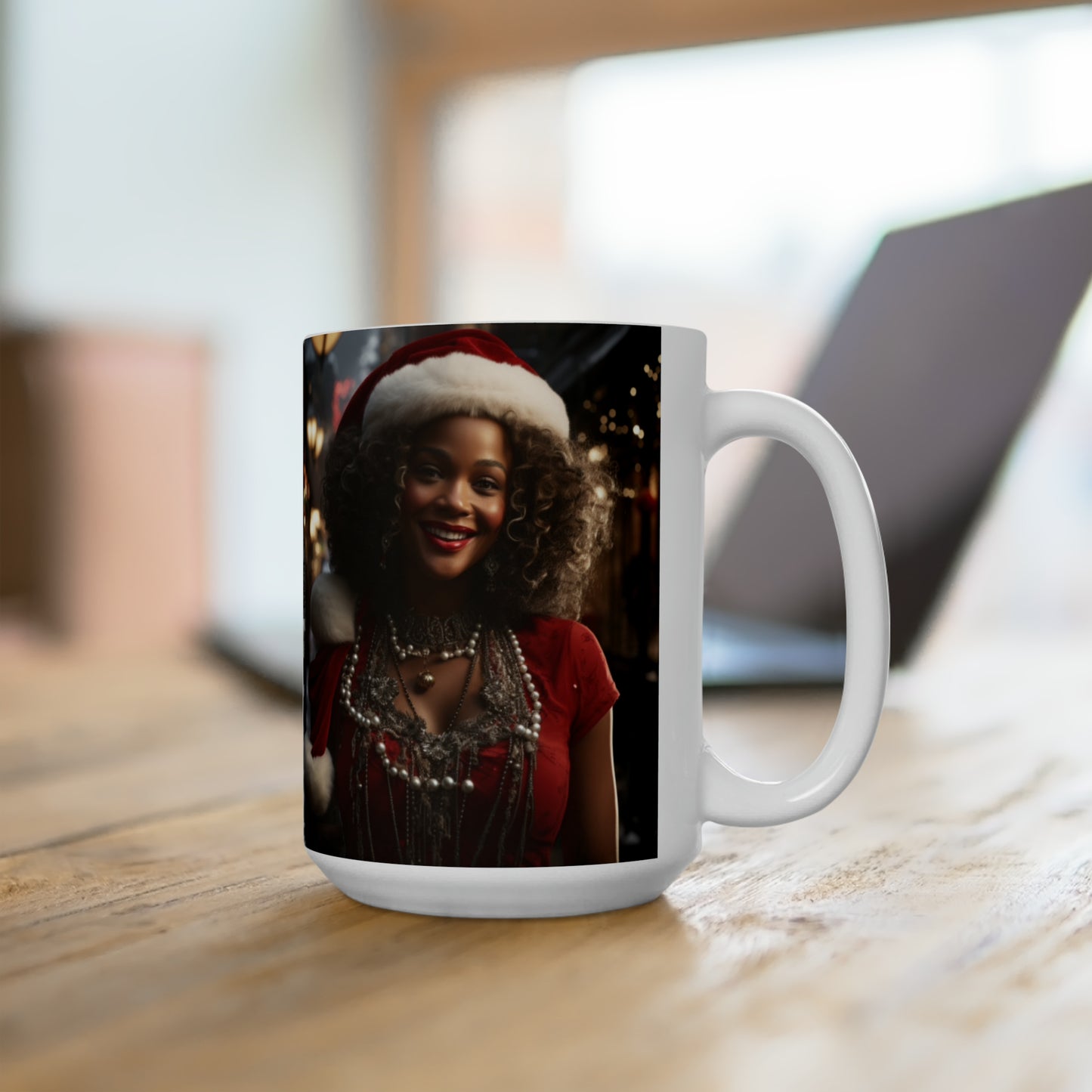Queen Claus White Ceramic Holiday Mug 15oz