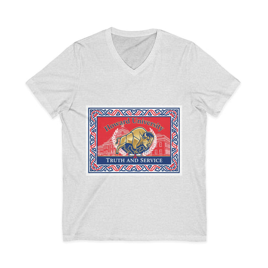 Howard University/ Truth and Service Unisex V-Neck T-Shirt