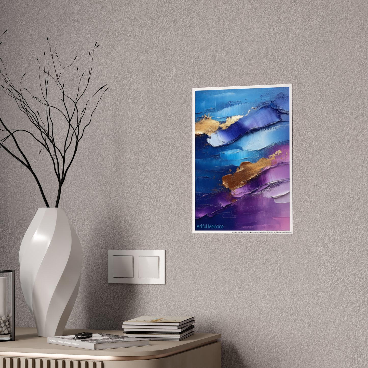 Gleaming Acrylic Abstract Poster: A Spectrum of Colorful Elegance