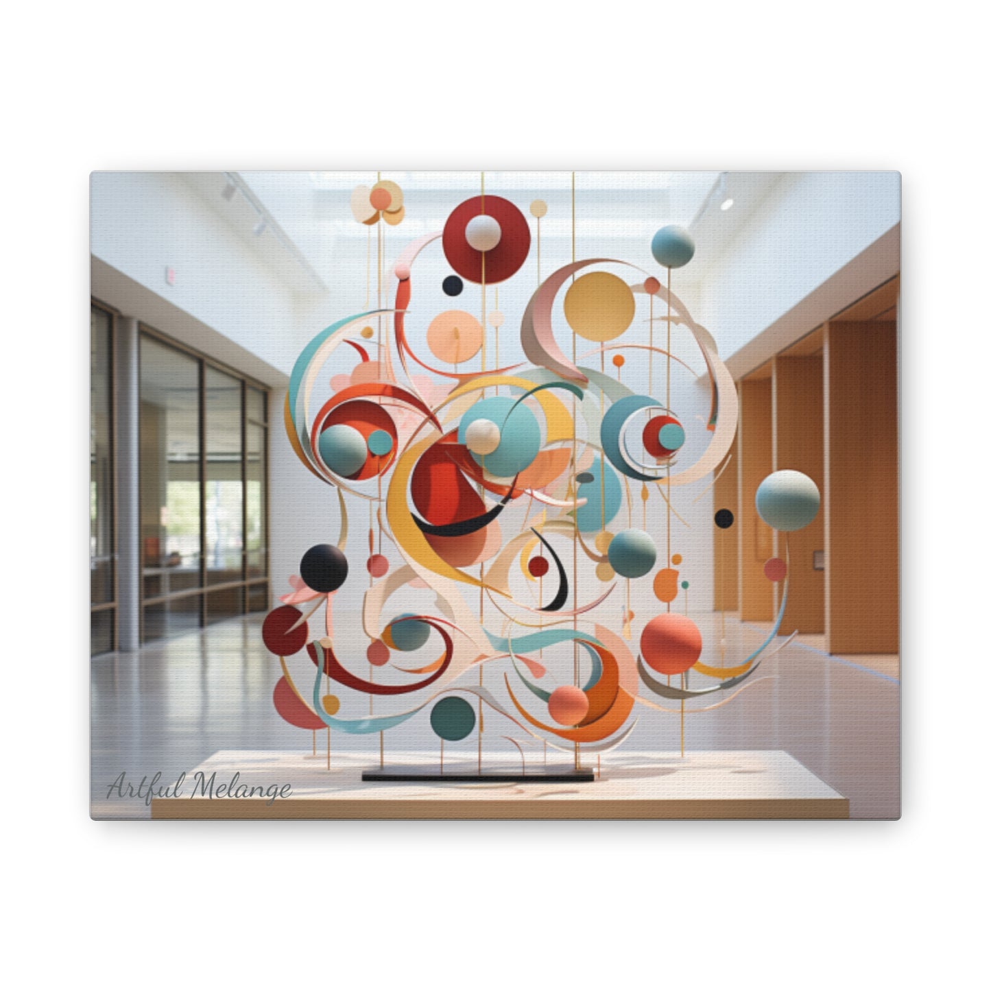 Harmony in Cyan and Peach- Graphic Print