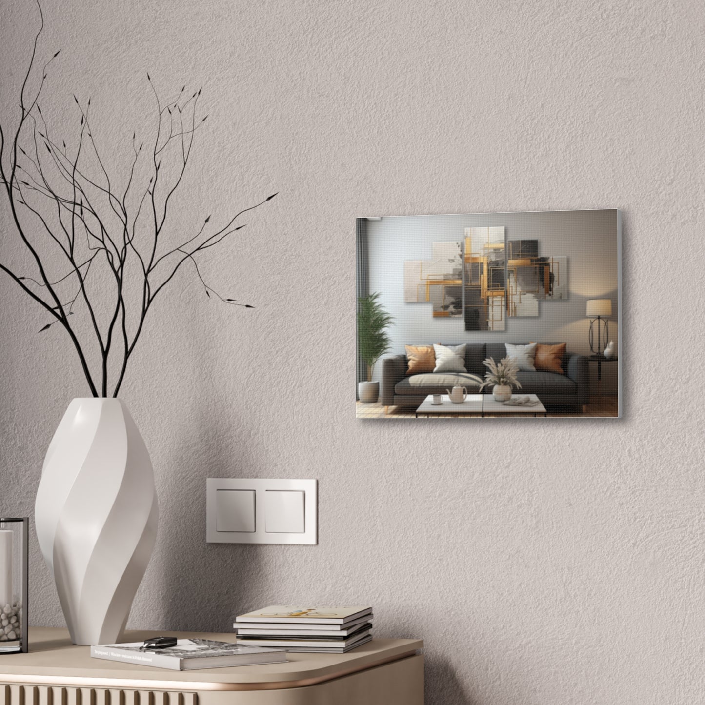 Gold and Black Elegance: A Symphony of Sophistication Canvas Print